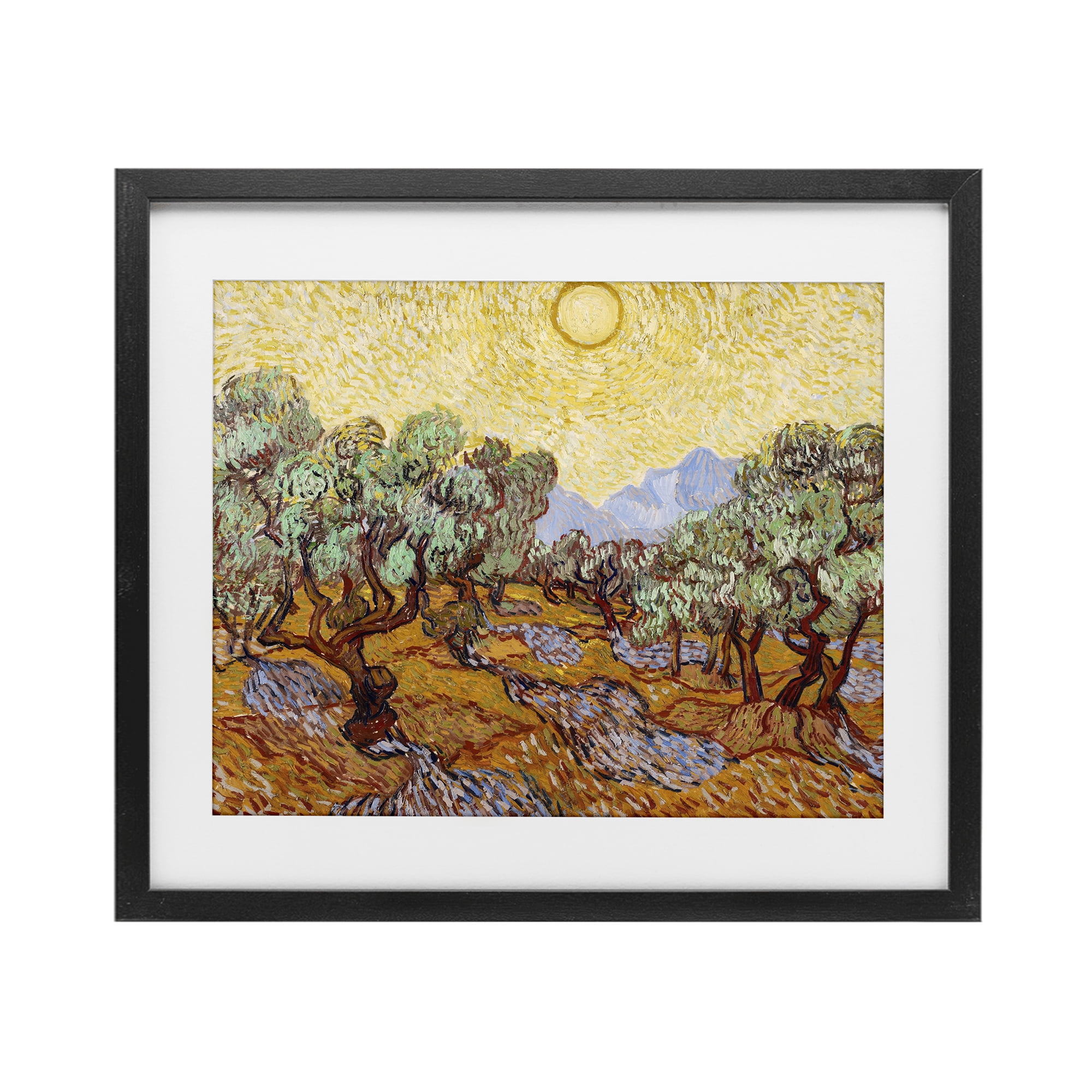 Stupell Industries Olive Trees Van Gogh Black Framed Print Under Glass, design by Vincent Van Gogh