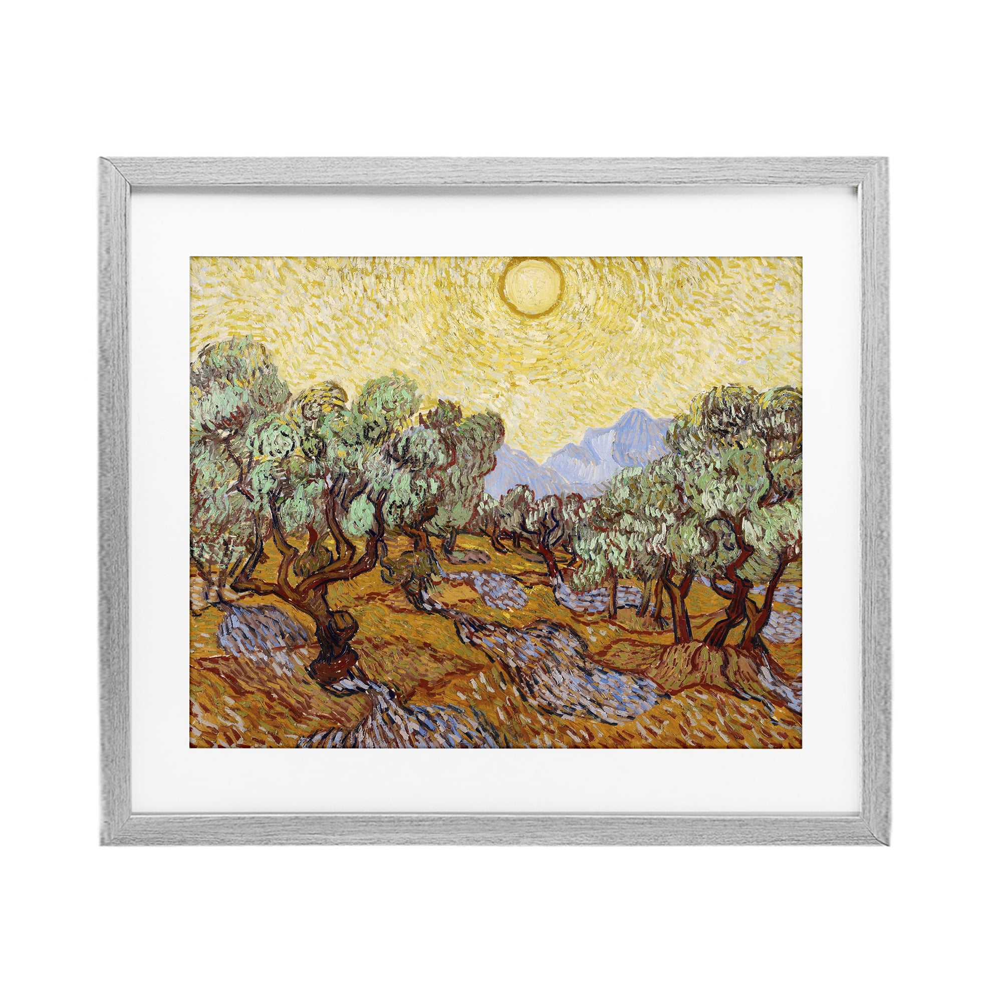 Stupell Industries Olive Trees Van Gogh Gray Framed Print Under Glass, design by Vincent Van Gogh