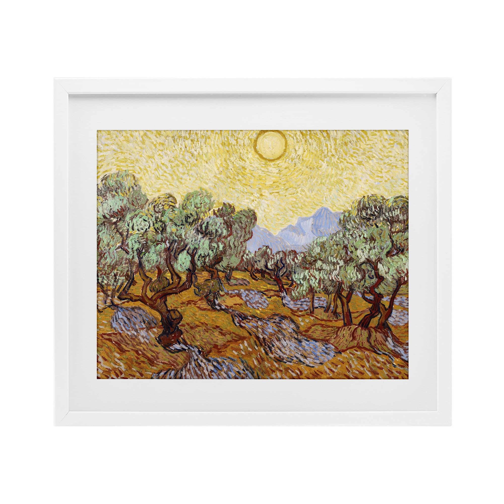Stupell Industries Olive Trees Van Gogh White Framed Print Under Glass, design by Vincent Van Gogh
