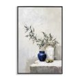 thumbnail image 1 of Stupell Industries Olives & Pottery Still Life Plants & Flowers Painting Black Framed Art Print Wall Art, 12 x 18, 1 of 2