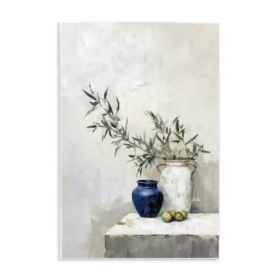Stupell Industries Olives & Pottery Still Life Plants & Flowers Painting Unframed Art Print Wall Art, 10 x 15