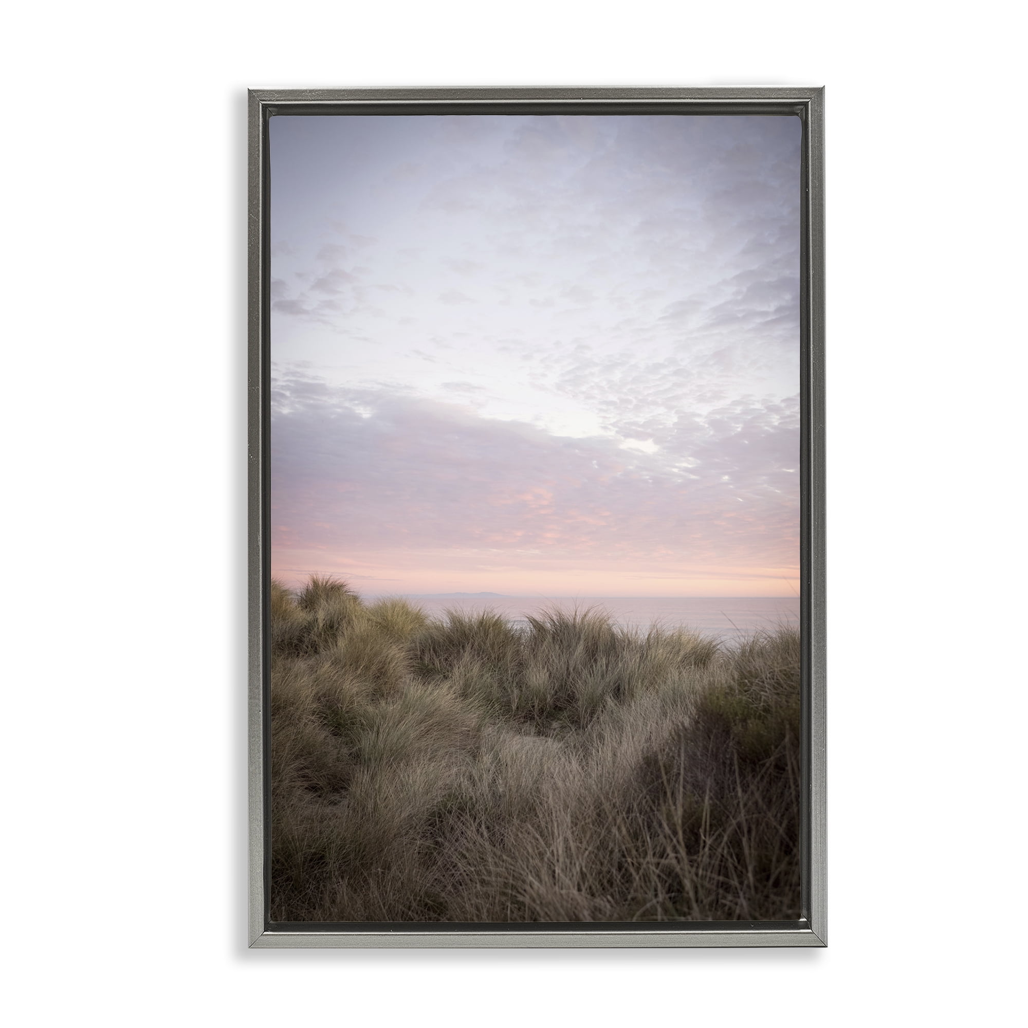Stupell Industries Ombre California Sunset Landscape & Nature Photography Gray Floater Framed Canvas Art Print Wall Art, 21 x 31