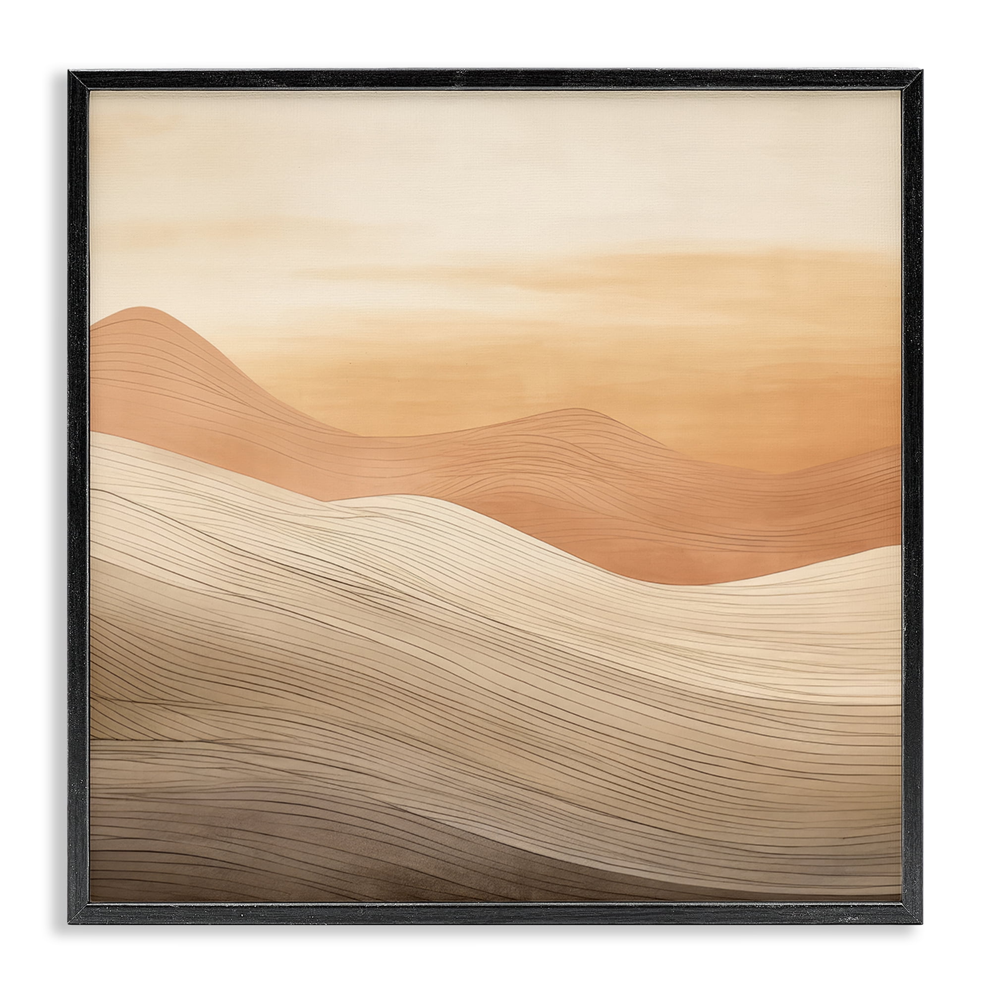 Stupell Industries Ombre Desert Dunes Landscape & Nature Painting Black Framed Art Print Wall Art, 17 x 17