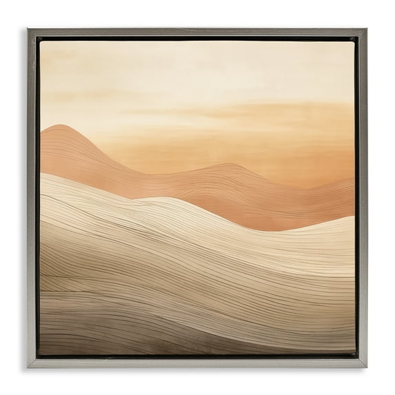 Stupell Industries Ombre Desert Dunes Landscape & Nature Painting Gray Floater Framed Canvas Art Print Wall Art, 25 x 25