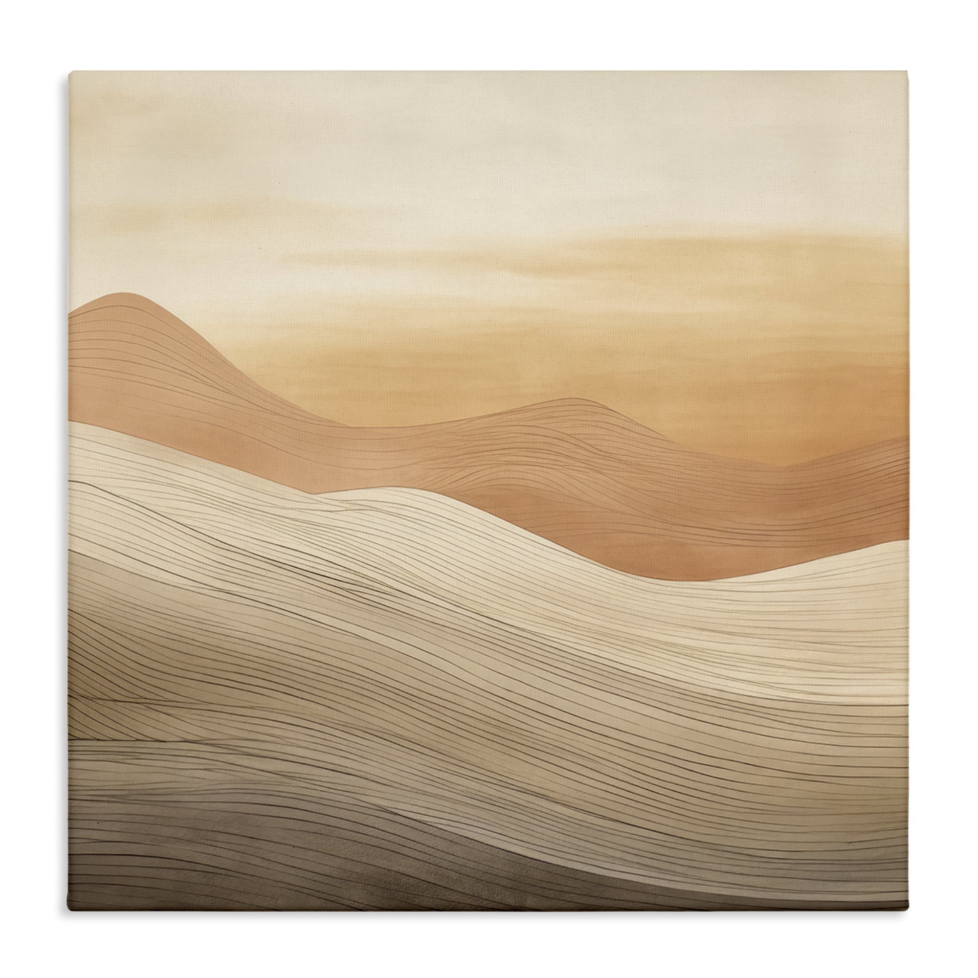 Stupell Industries Ombre Desert Dunes Landscape & Nature Painting Wrapped Canvas Art Print Wall Art, 17 x 17
