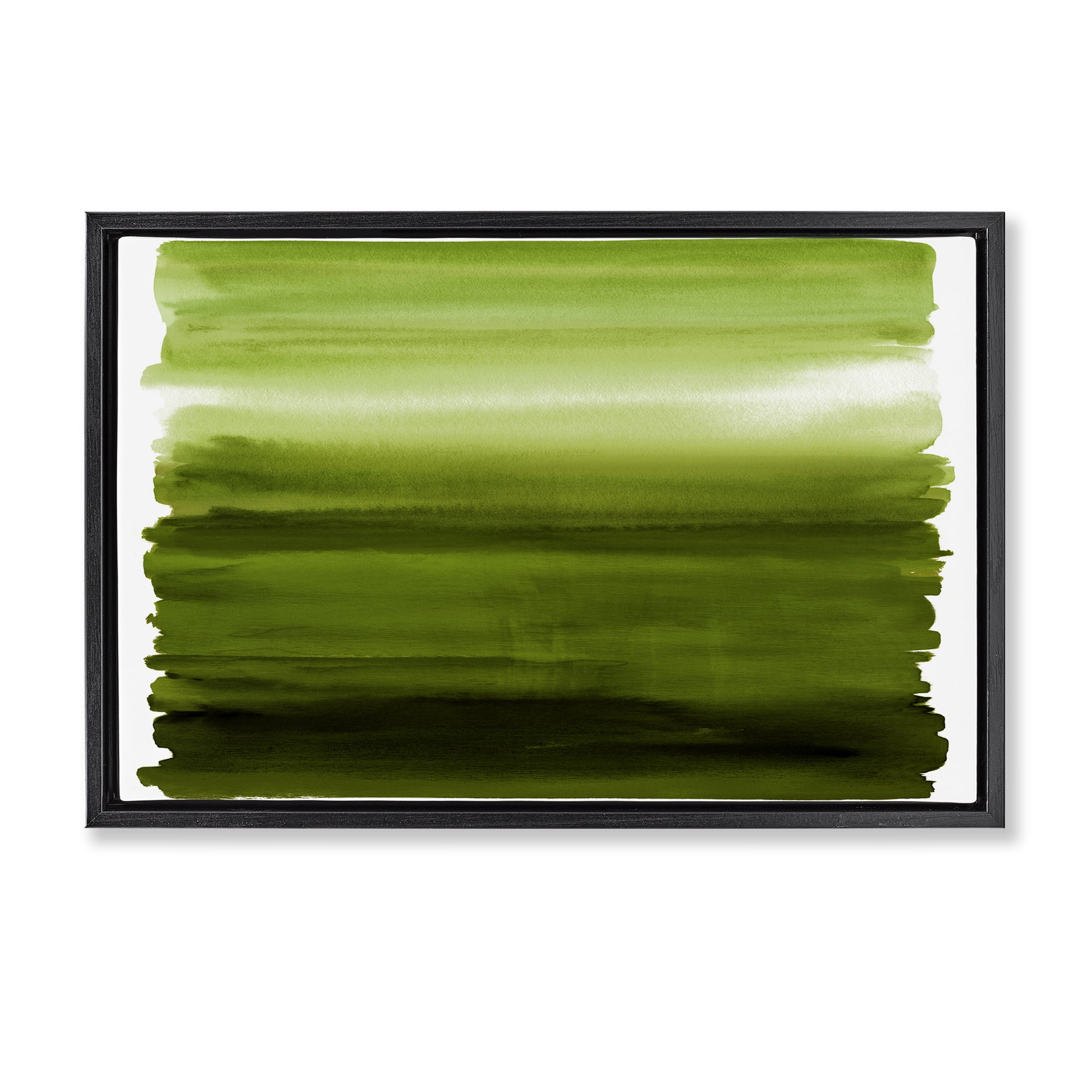 Stupell Industries Ombre Green Gradient Black Framed Floater Canvas Wall Art, design by Allie Corbin