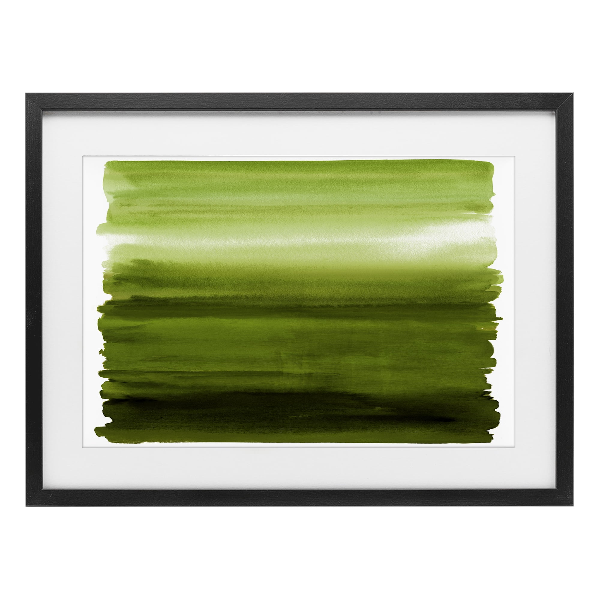 Stupell Industries Ombre Green Gradient Black Framed Print Under Glass, design by Allie Corbin