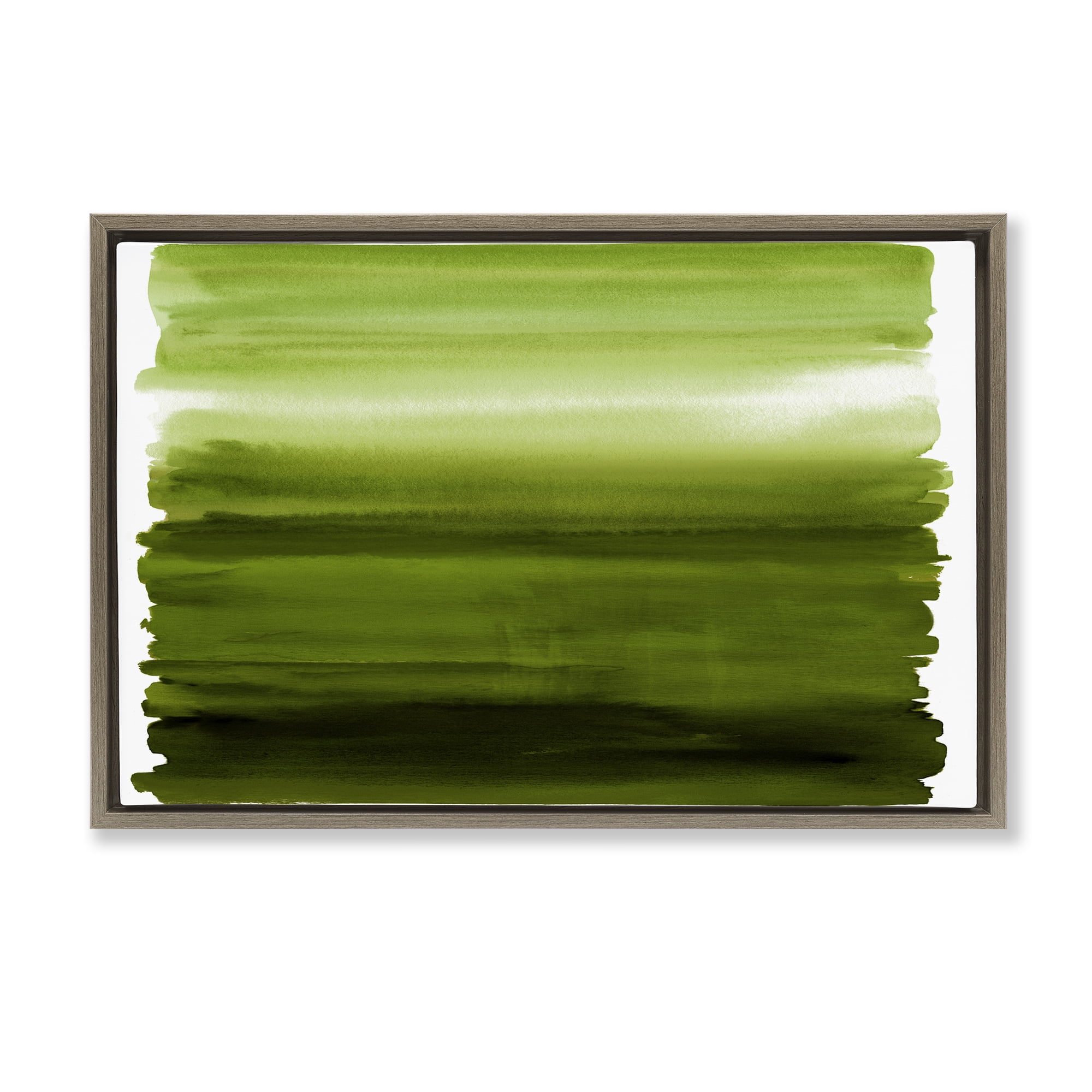 Stupell Industries Ombre Green Gradient Brown Framed Floater Canvas Wall Art, design by Allie Corbin