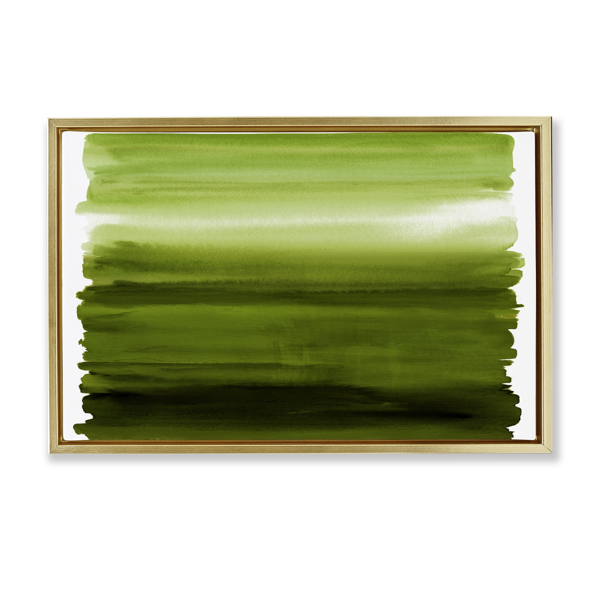 Stupell Industries Ombre Green Gradient Gold Framed Floater Canvas Wall Art, design by Allie Corbin