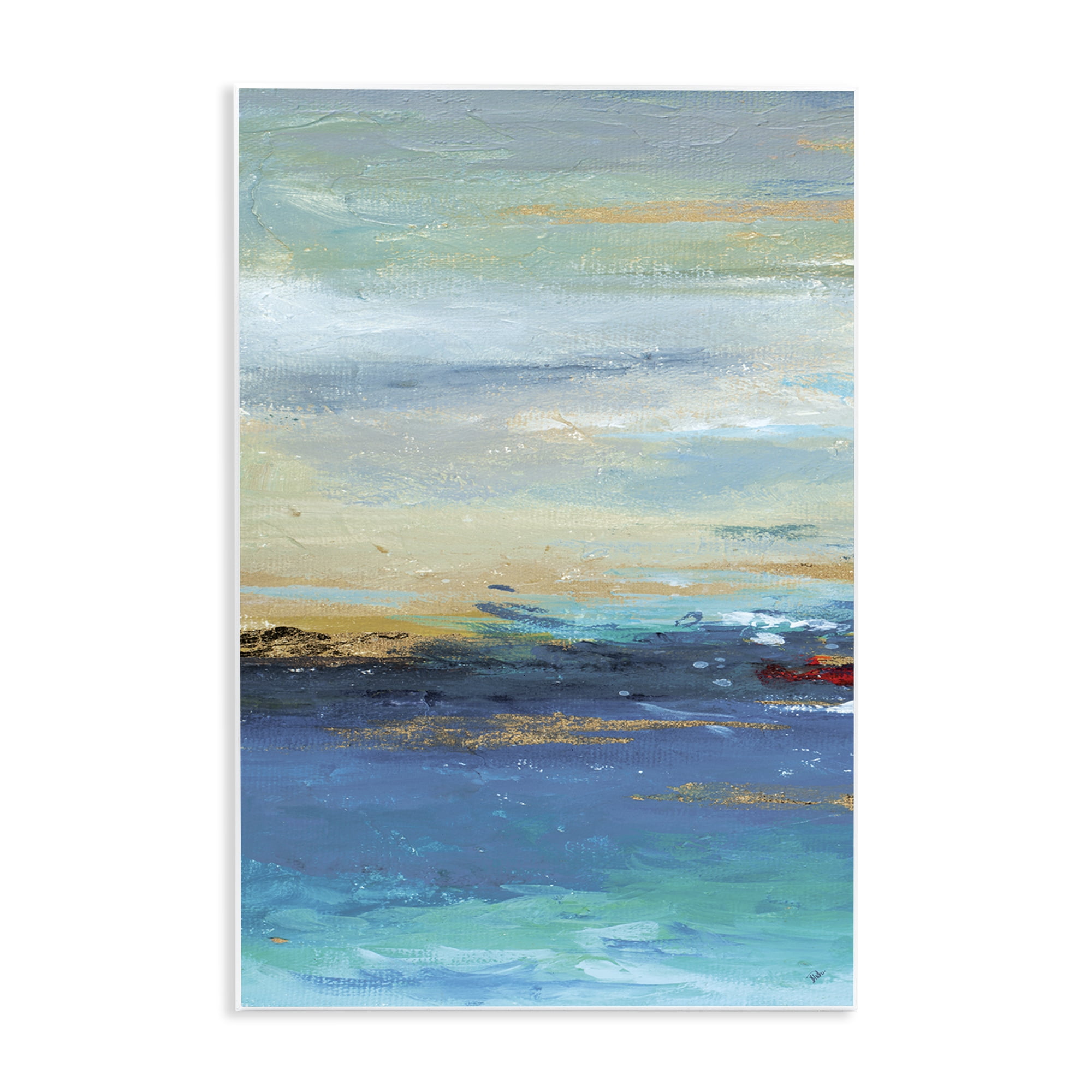 Stupell Industries Ombre Ocean View Abstract Painting Unframed Art Print Wall Art, 10 x 15