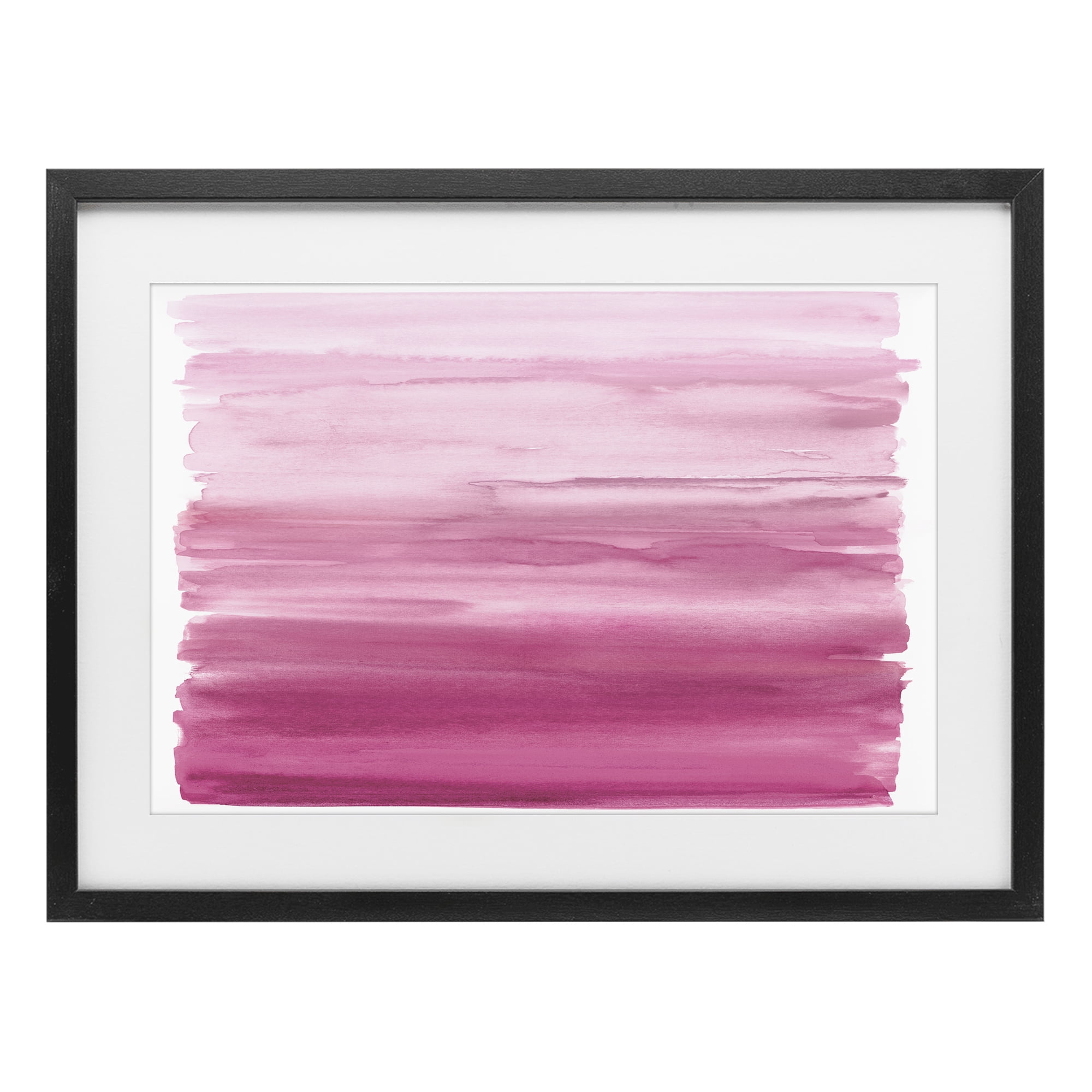 Stupell Industries Ombre Pink Blush Black Framed Print Under Glass, design by Allie Corbin