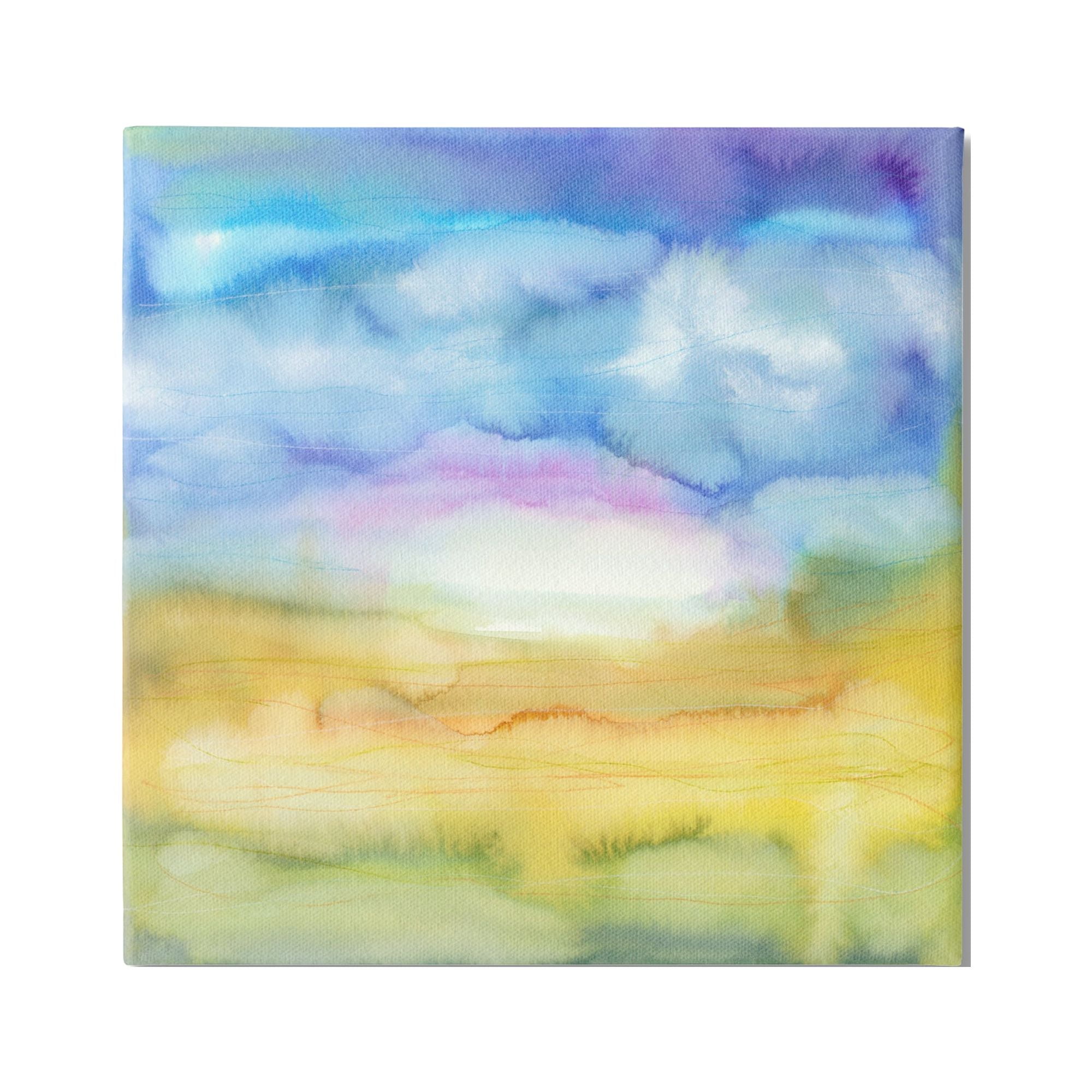Stupell Industries Ombre Rainbow Abstract Landscape Watercolor Details Painting Gallery Wrapped Canvas Print Wall Art, Design by Elvira Errico