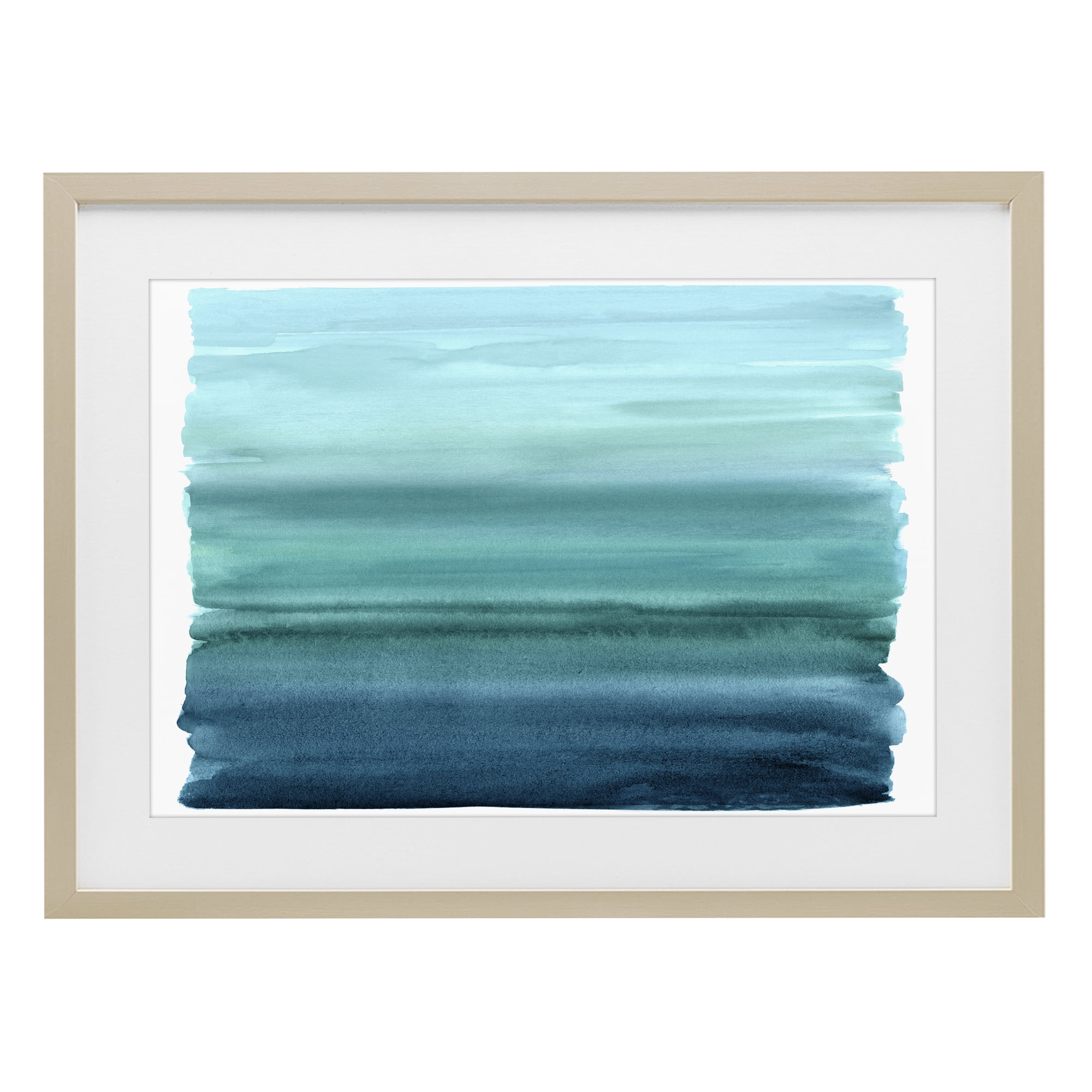 Stupell Industries Ombre Teal Gradient Birch Framed Print Under Glass, design by Allie Corbin