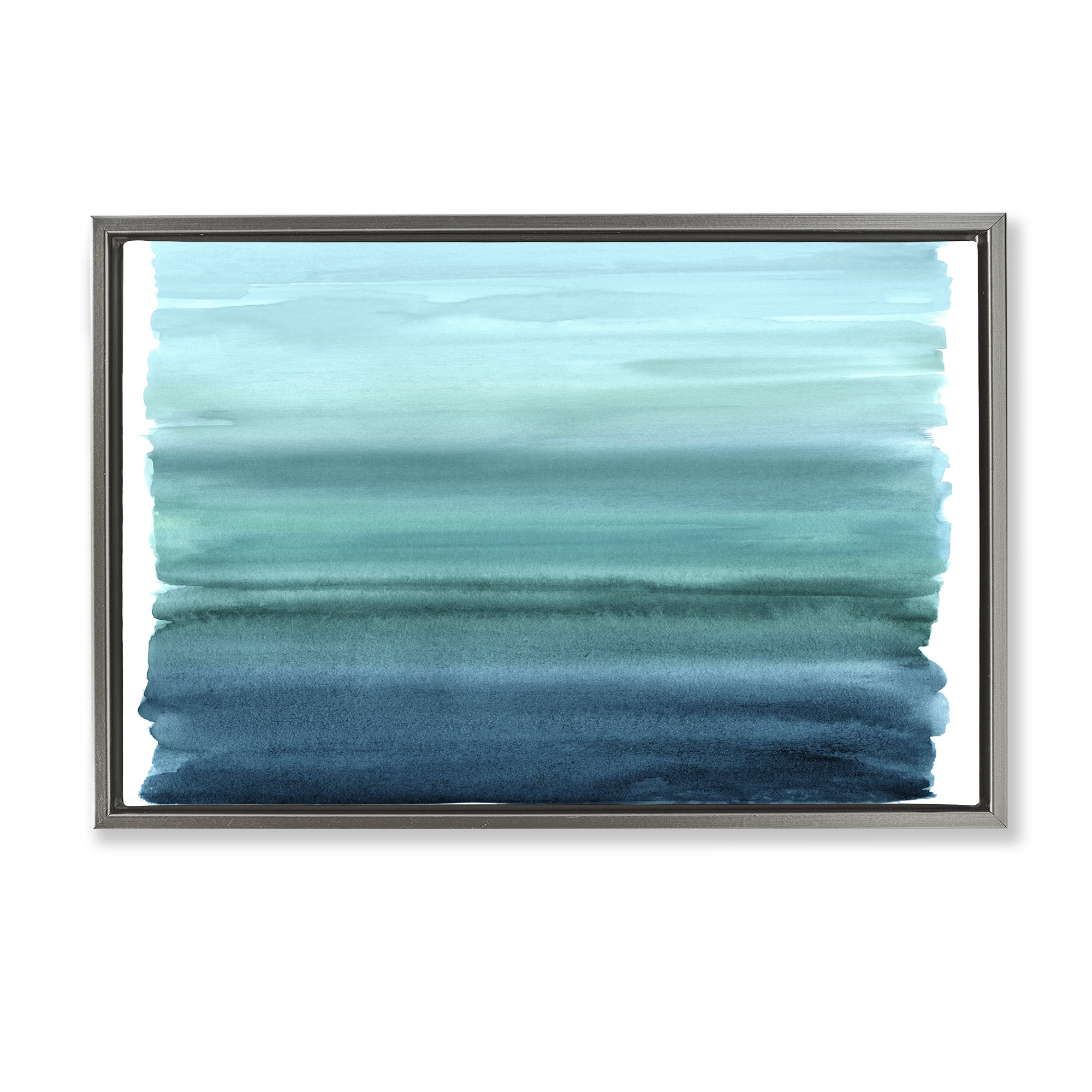 Stupell Industries Ombre Teal Gradient Gray Framed Floater Canvas Wall Art, design by Allie Corbin