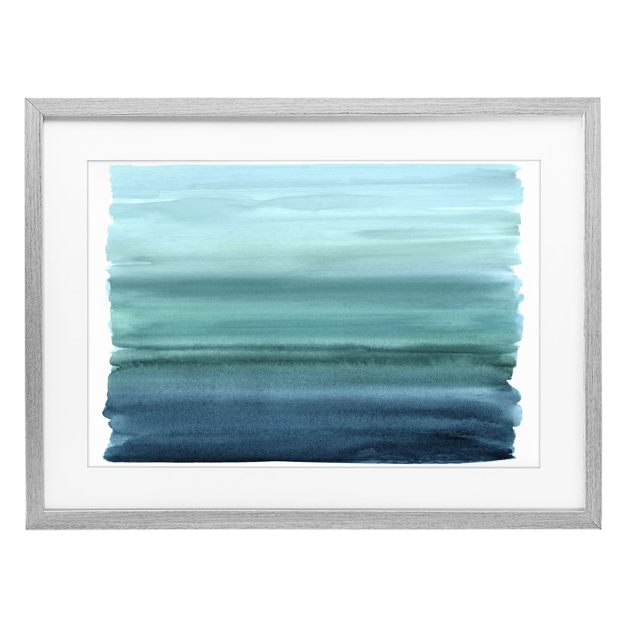 Stupell Industries Ombre Teal Gradient Gray Framed Print Under Glass, design by Allie Corbin