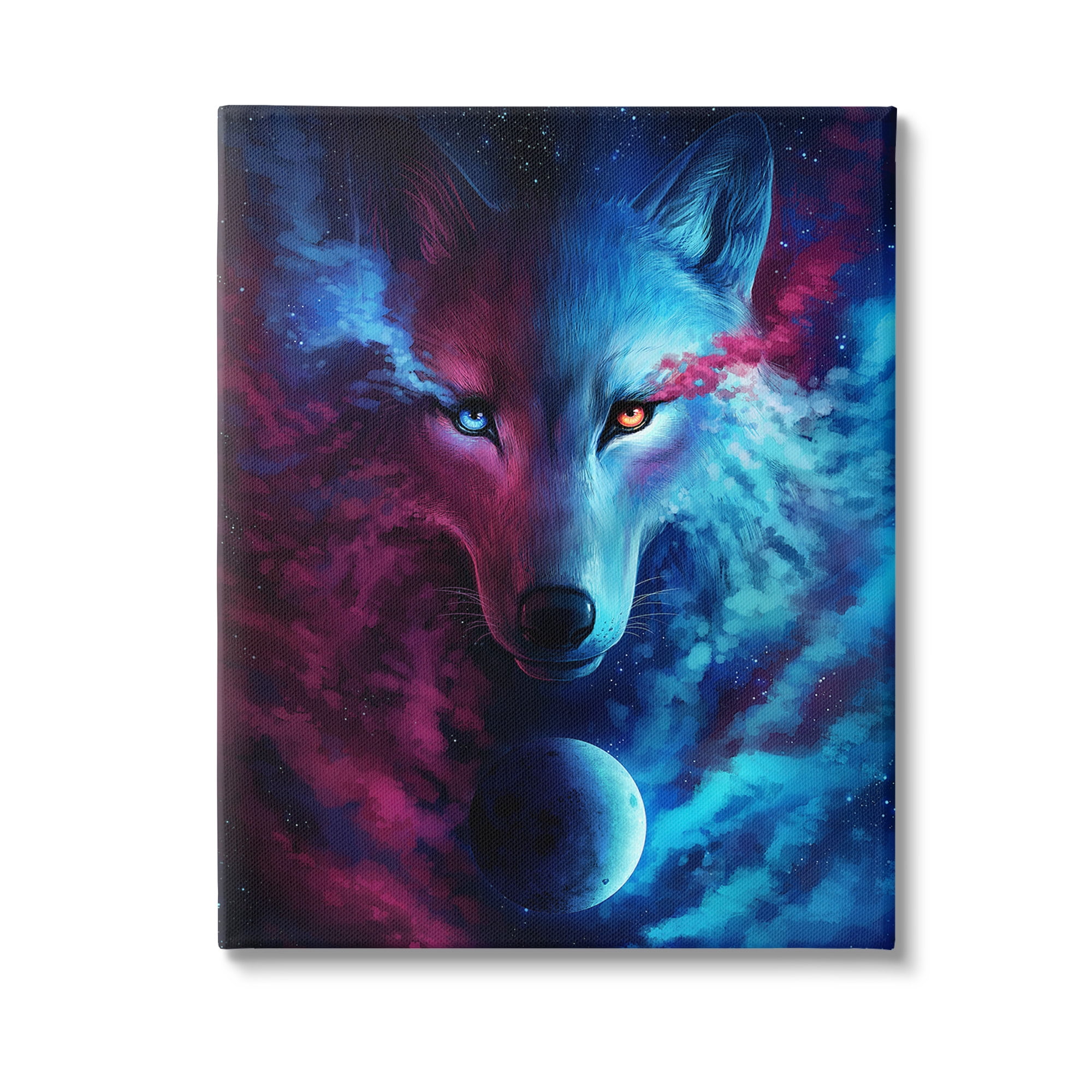 Stupell Industries Ombre Wolf & Clouds Animals & Insects Painting Gallery Wrapped Canvas Art Print Wall Art, 16 x 20