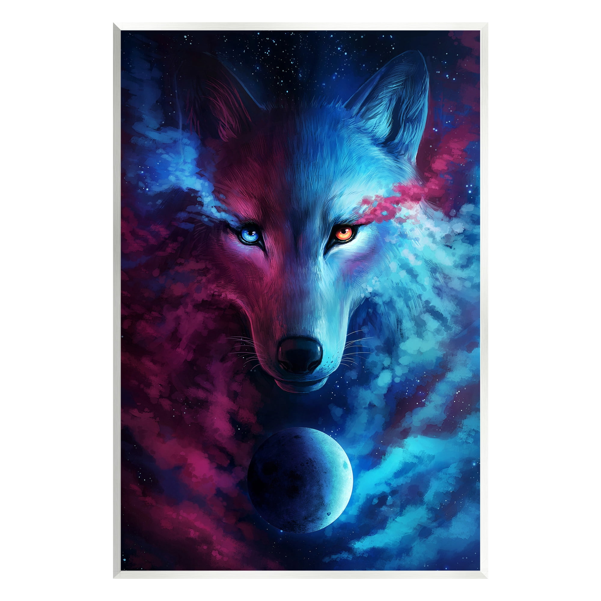 Stupell Industries Ombre Wolf & Clouds Animals & Insects Painting Unframed Art Print Wall Art, 13 x 19
