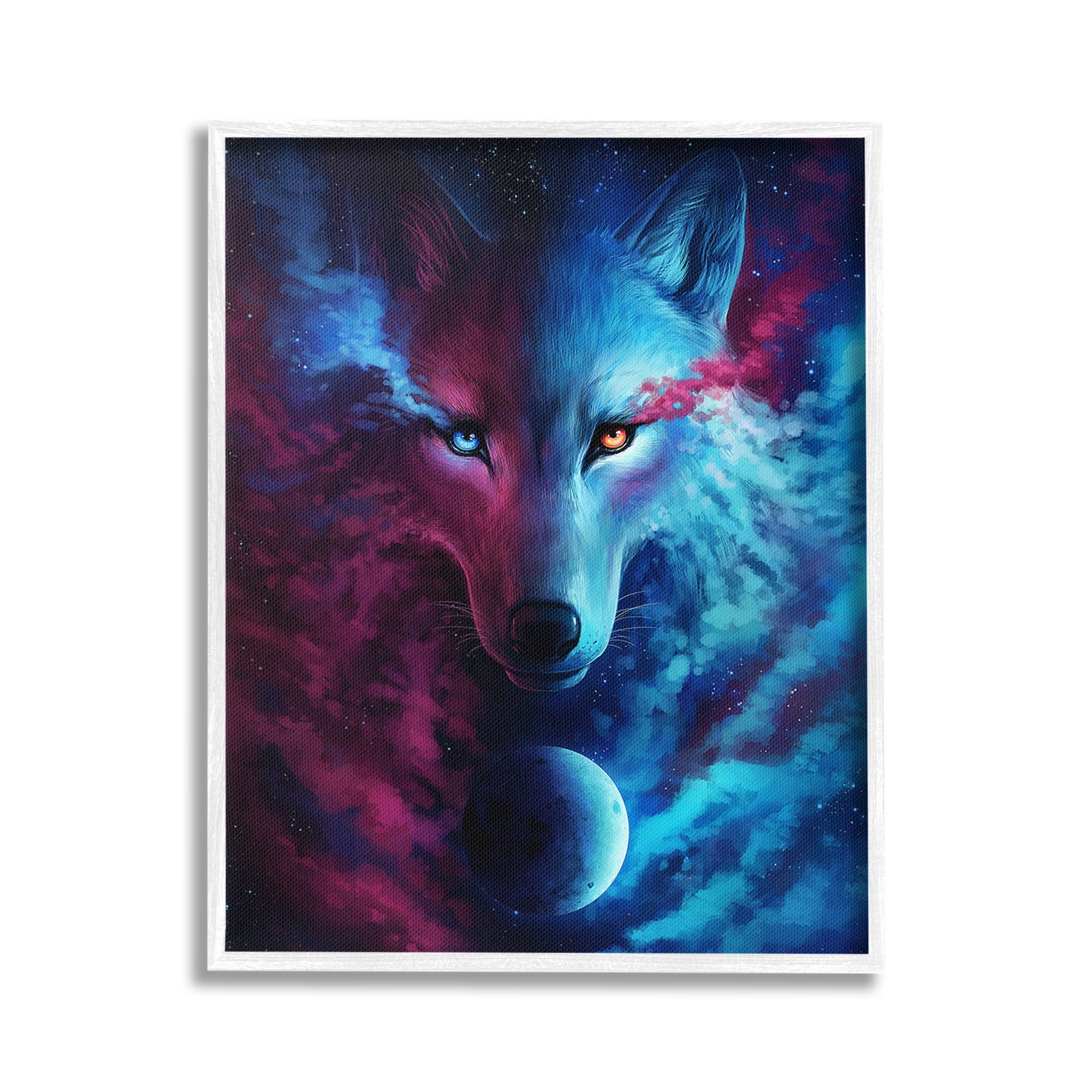 Stupell Industries Ombre Wolf & Clouds Animals & Insects Painting White Framed Art Print Wall Art, 16 x 20