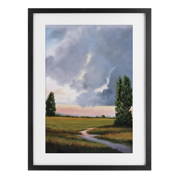 Stupell Industries Ominous Storm Cloud Scenery Black Framed Print Under Glass design by Julie Peterson, 20 x 14