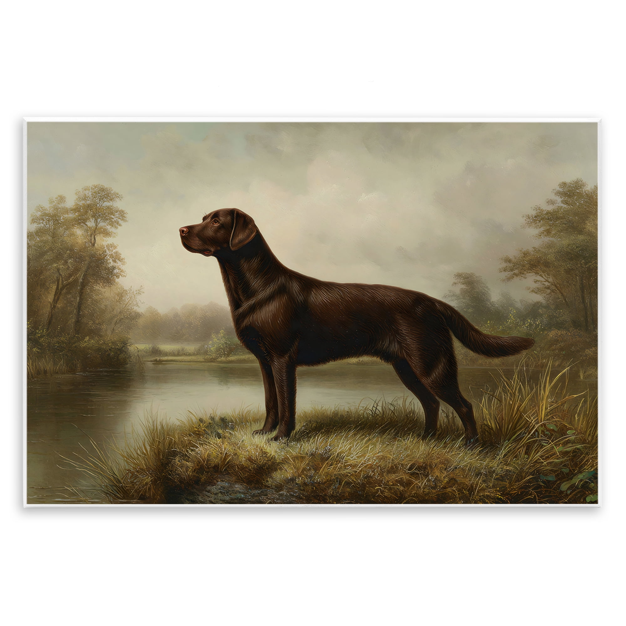Stupell Industries On Alert Chocolate Lab Wall Plaque Art, design by Petal Prints Design