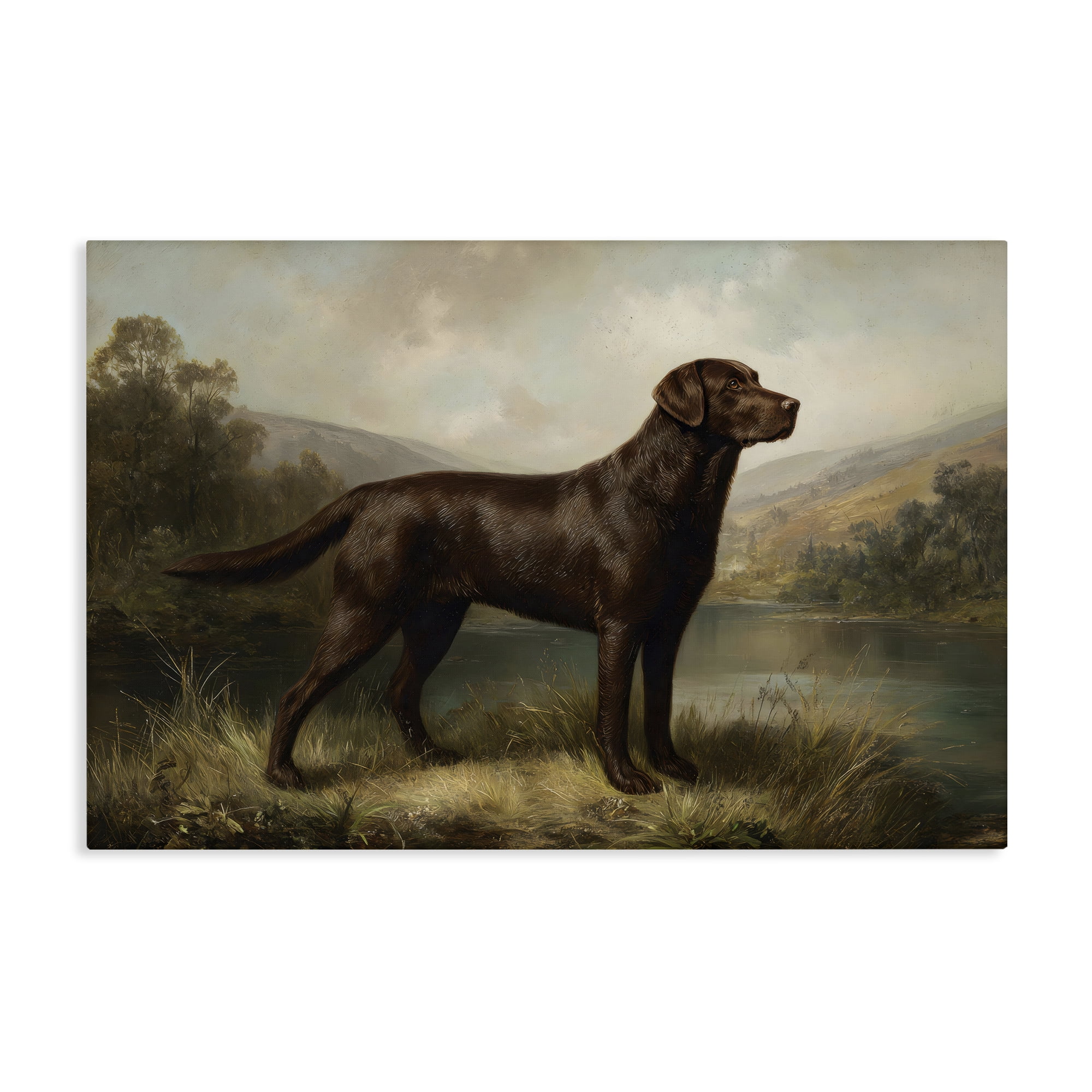 Stupell Industries On Alert Hunting Dog Canvas Wall Art, design by Petal Prints Design