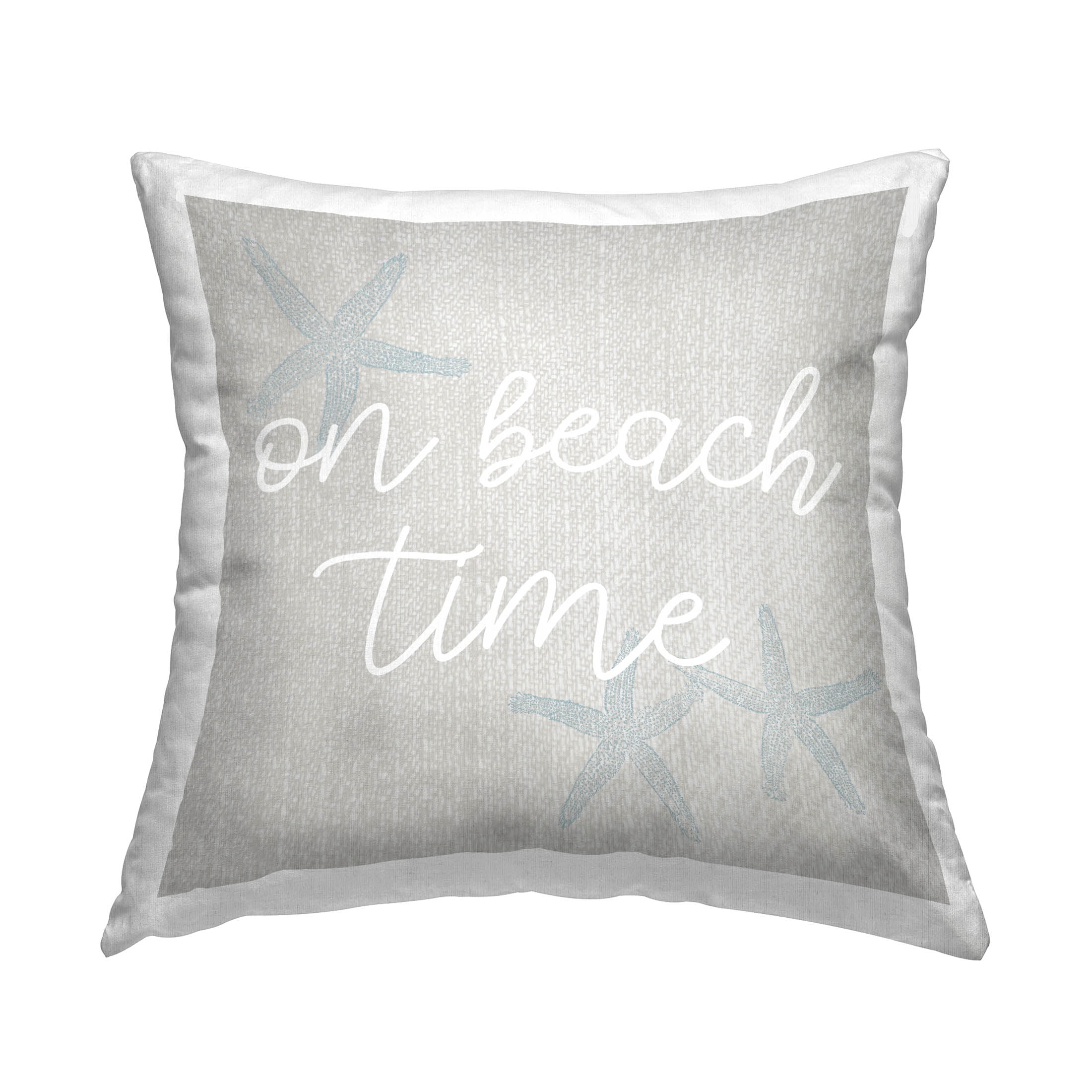 Stupell Industries On Beach Time Beige Starfish Printed Throw Pillow Design by Daphne Polselli