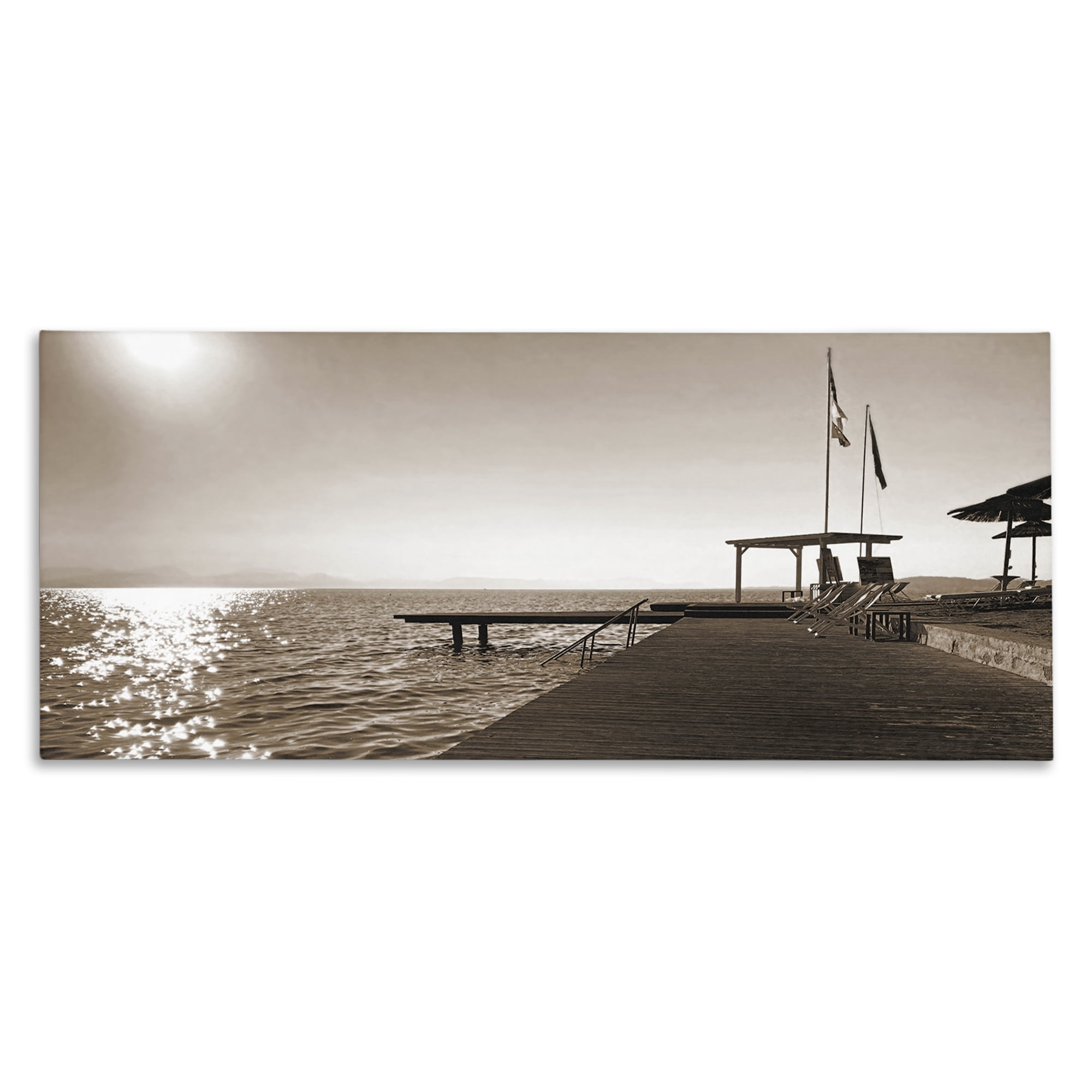 Stupell Industries On Deck Summer Scene Coastal Photography Gallery Wrapped Canvas Art Print Wall Art, 40 x 17