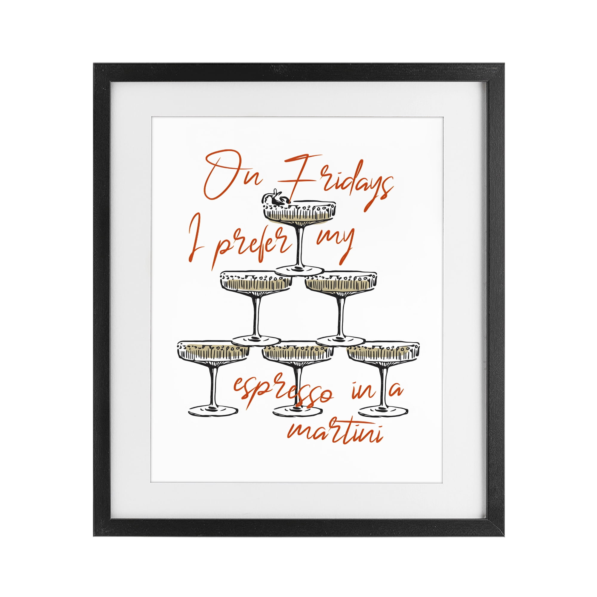 Stupell Industries On Fridays Espresso Martini Black Framed Print Under Glass, design by The Prints Vibe
