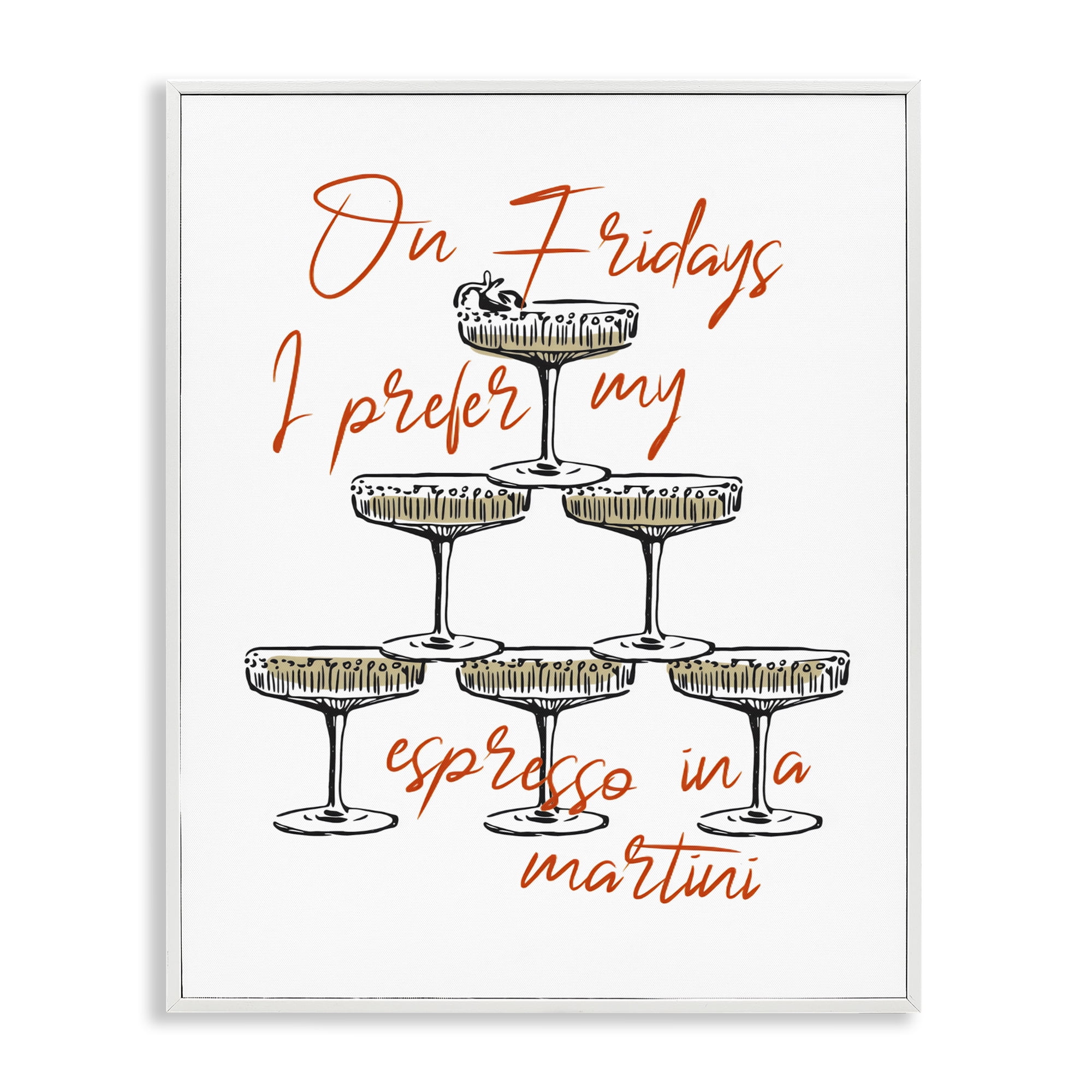 Stupell Industries On Fridays Espresso Martini White Framed Giclee Art, design by The Prints Vibe