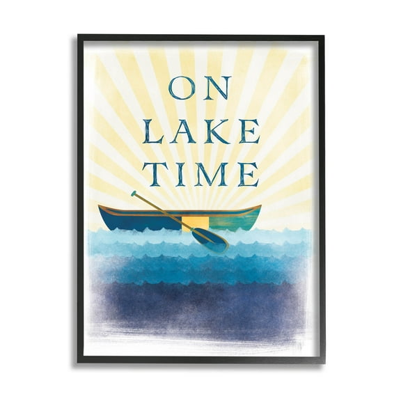 Stupell Industries On Lake Time Relaxing Sun Rays Graphic Art Black Framed Art Print Wall Art, Design by JJ Design House LLC