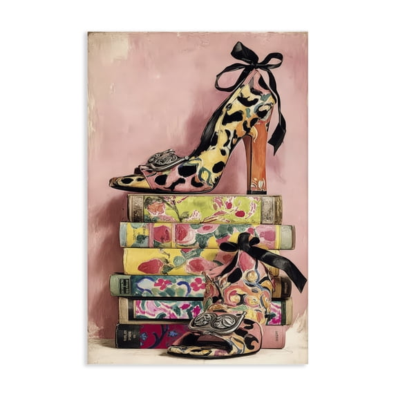 Stupell Industries Art Deco On My Feet Heels & Books Canvas Art, 24 x 36, by Annabelle Hall