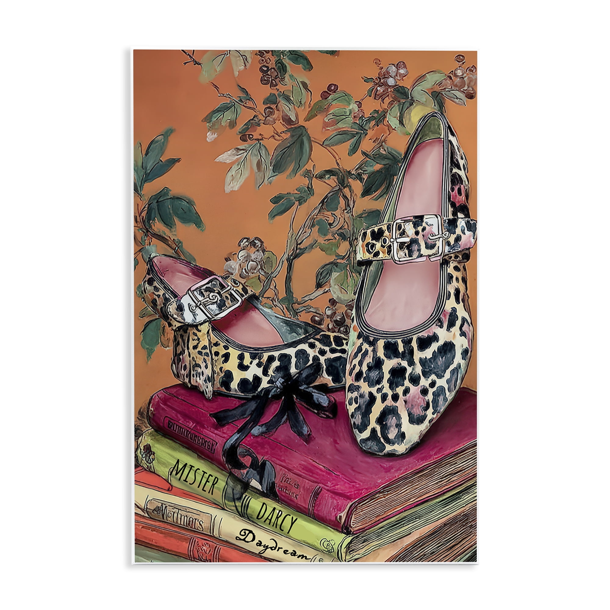 Stupell Industries On My Feet Shoes & Books Wall Plaque Art, design by Annabelle Hall