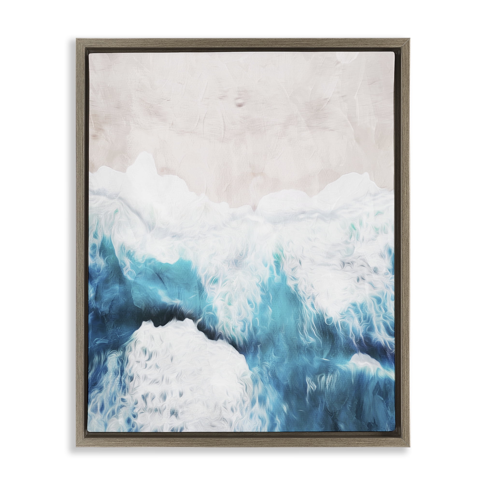 Stupell Industries On The Beach Aerial Brown Framed Floater Canvas Wall Art, design by Milli Villa