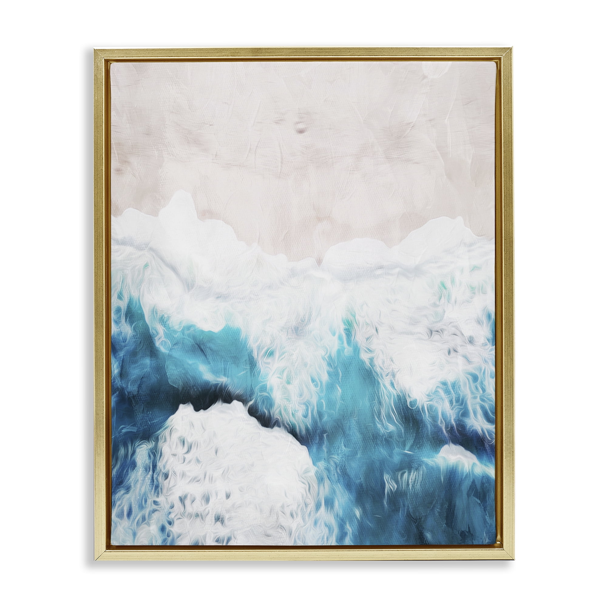 Stupell Industries On The Beach Aerial Gold Framed Floater Canvas Wall Art, design by Milli Villa