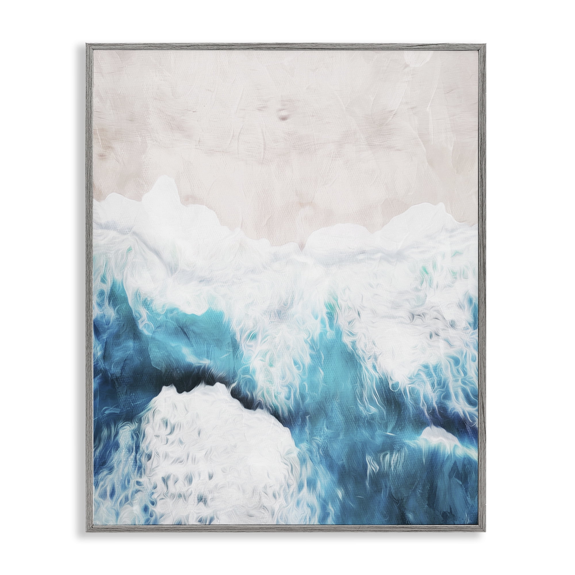 Stupell Industries On The Beach Aerial Gray Framed Giclee Art, design by Milli Villa