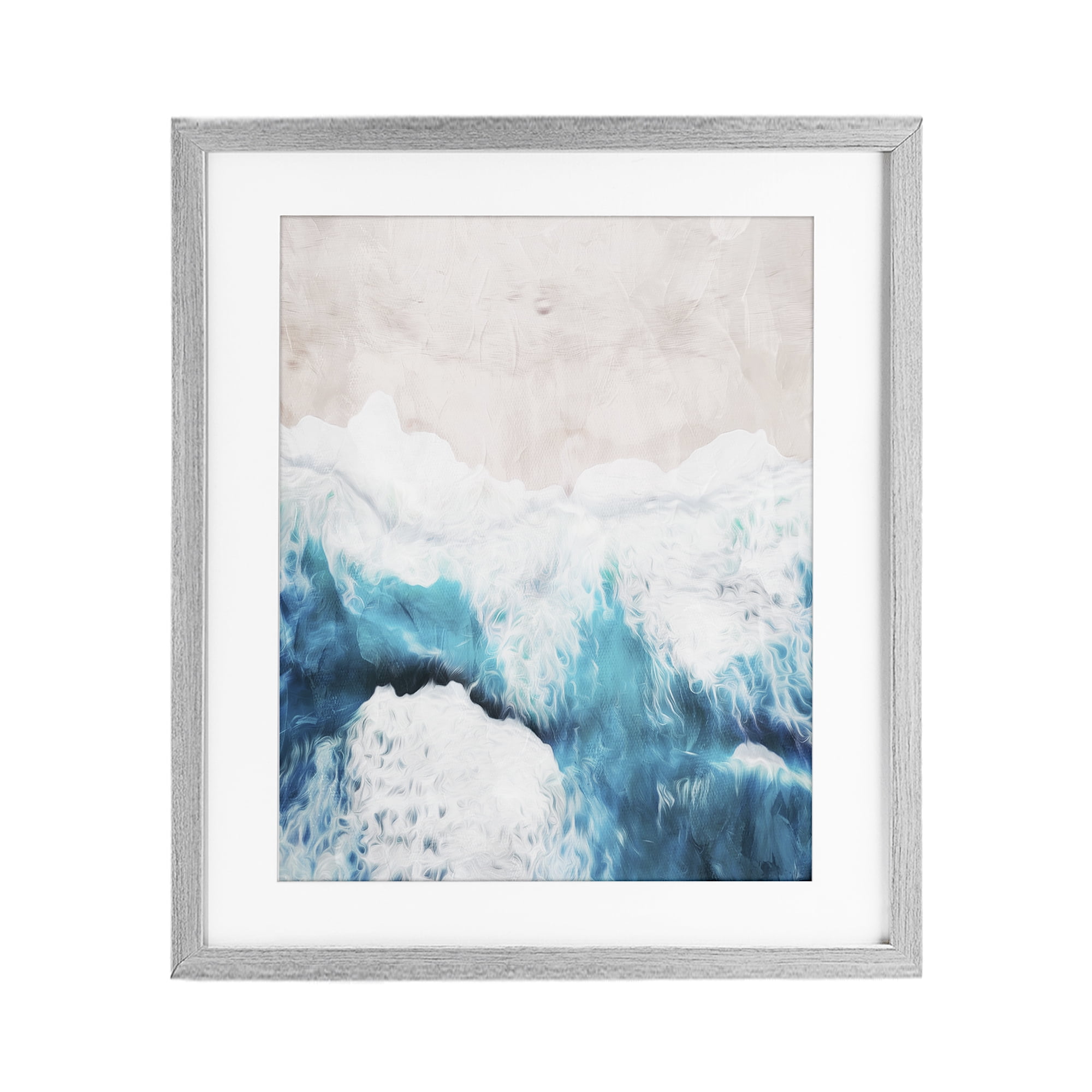 Stupell Industries On The Beach Aerial Gray Framed Print Under Glass, design by Milli Villa