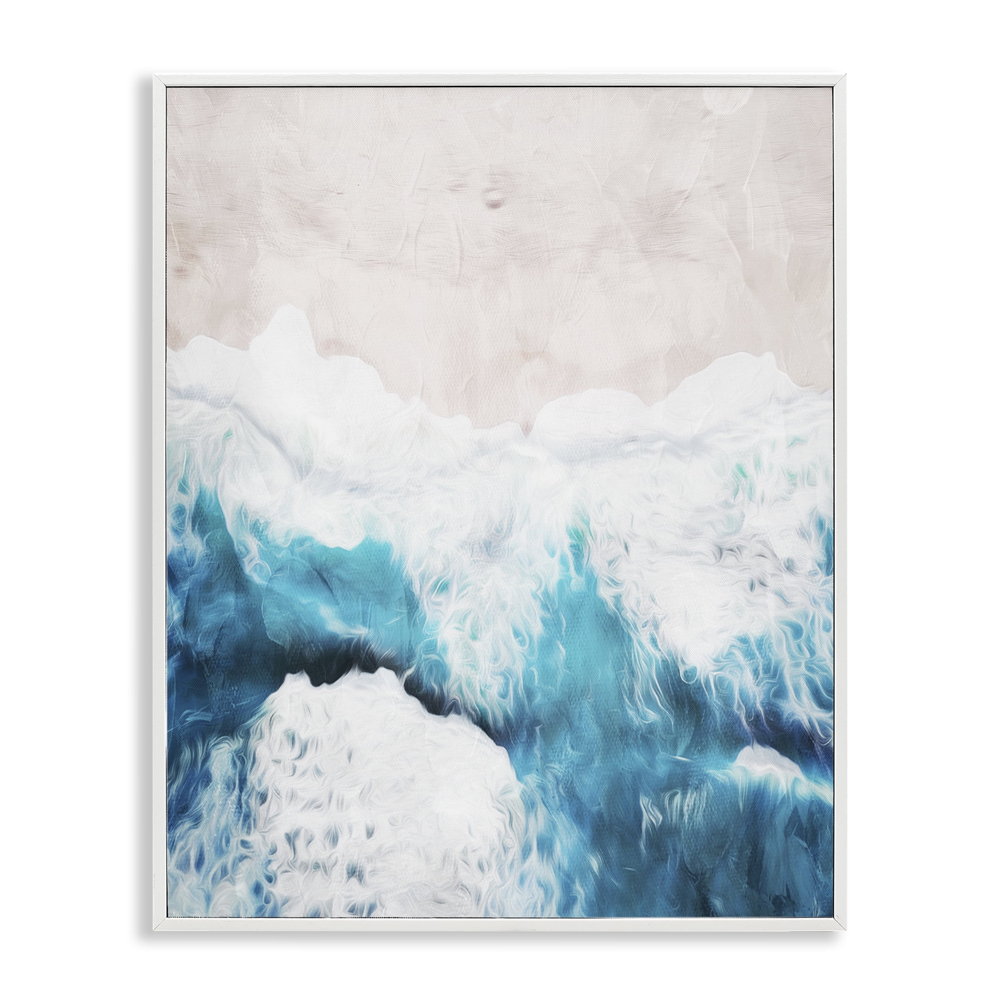 Stupell Industries On The Beach Aerial White Framed Giclee Art, design by Milli Villa