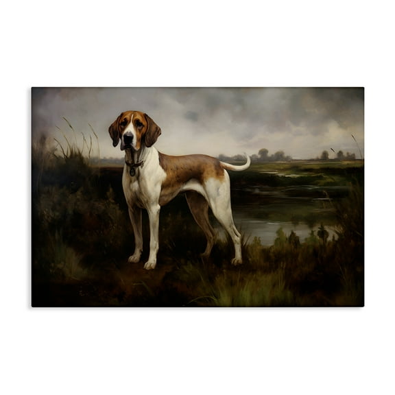 Stupell Industries On The Hunt Landscape Landscape Painting Gallery Wrapped Canvas Art Print Wall Art, 24 x 16