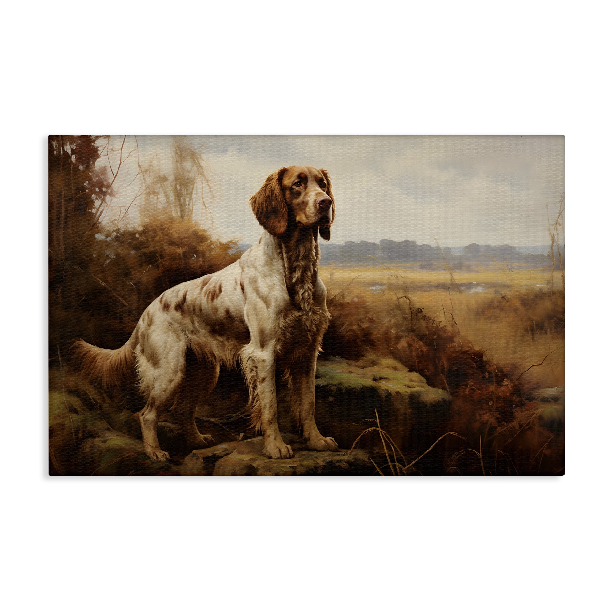 Stupell Industries On The Hunt Scenery Landscape Painting Gallery Wrapped Canvas Art Print Wall Art, 30 x 20