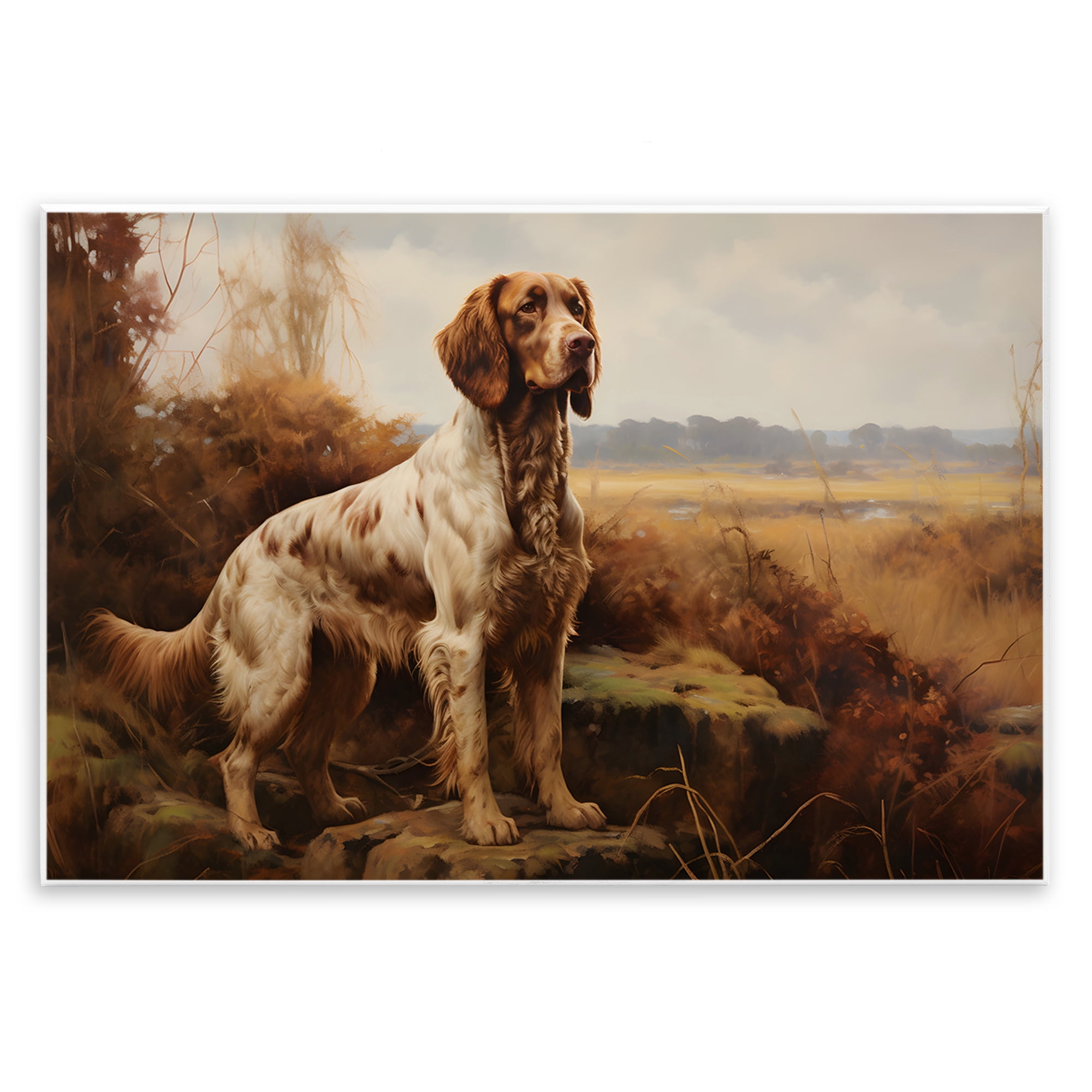 Stupell Industries On The Hunt Scenery Landscape Painting Unframed Art Print Wall Art, 19 x 13