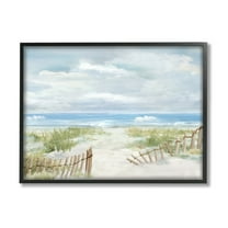 Stupell Industries On The Island Landscape Landscape Painting Black Framed Art Print Wall Art, 14 x 11