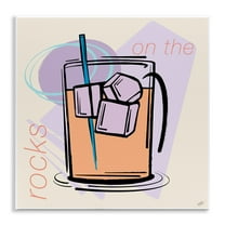 Stupell Industries On The Rocks Drink Food & Beverage Painting Unframed Art Print Wall Art, 12 x 12