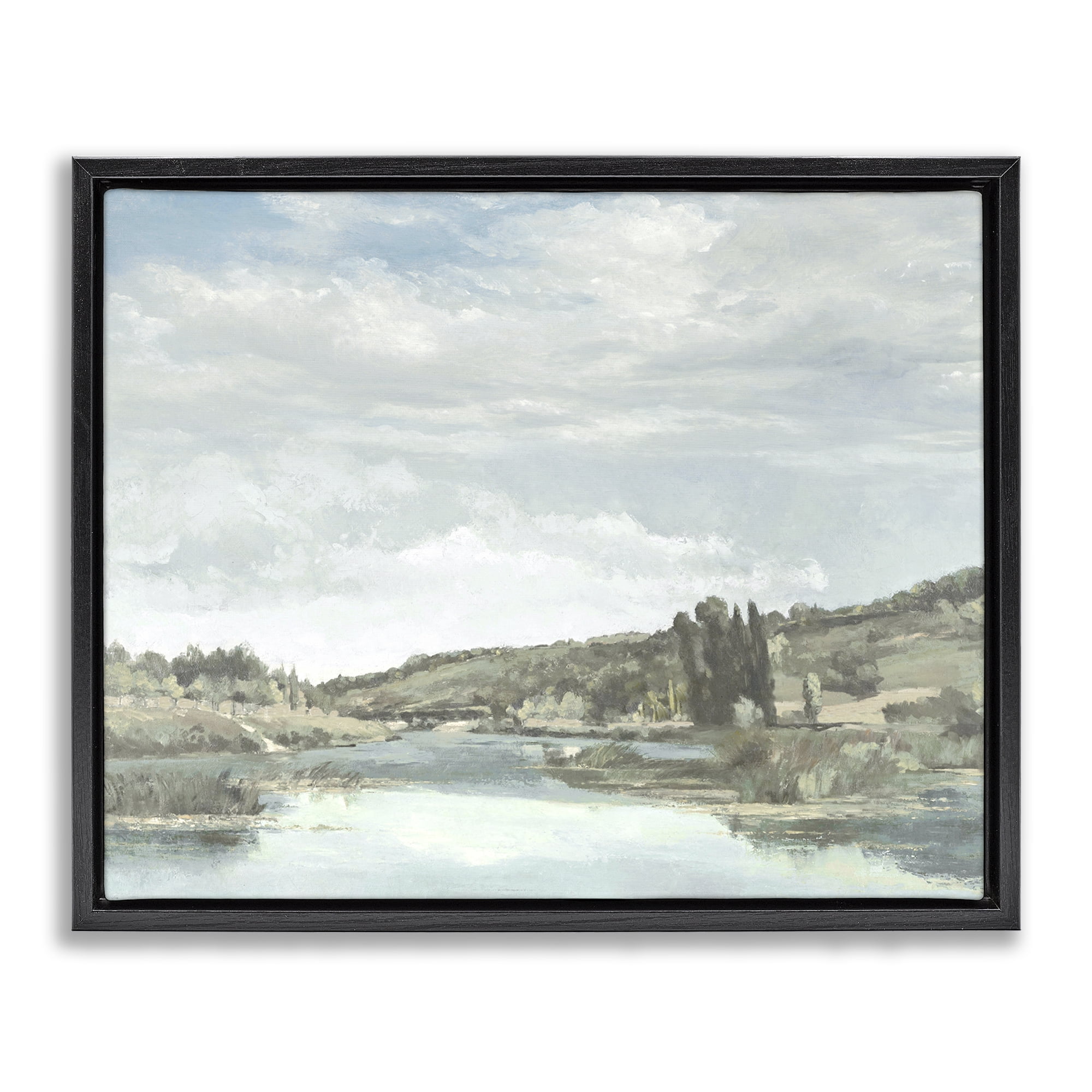 Stupell Industries On The Water Landscape Black Framed Floater Canvas Wall Art, design by Christy McKee