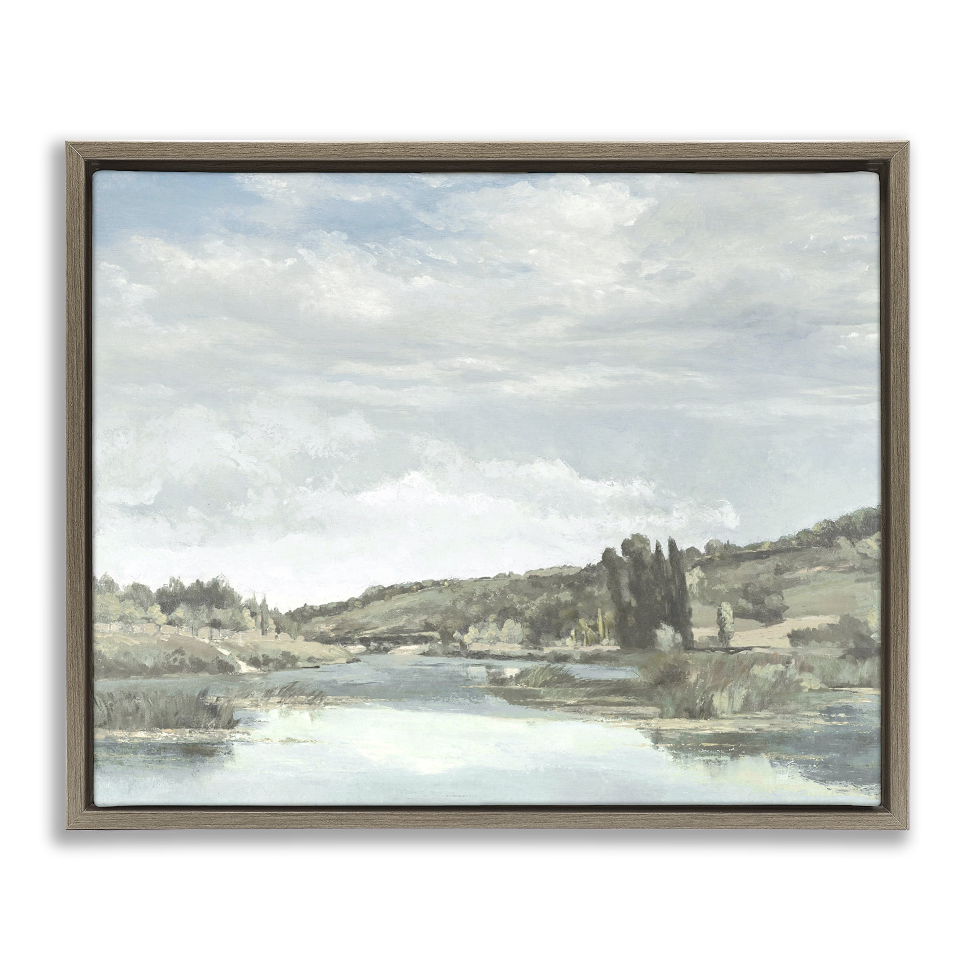 Stupell Industries On The Water Landscape Brown Framed Floater Canvas Wall Art, design by Christy McKee