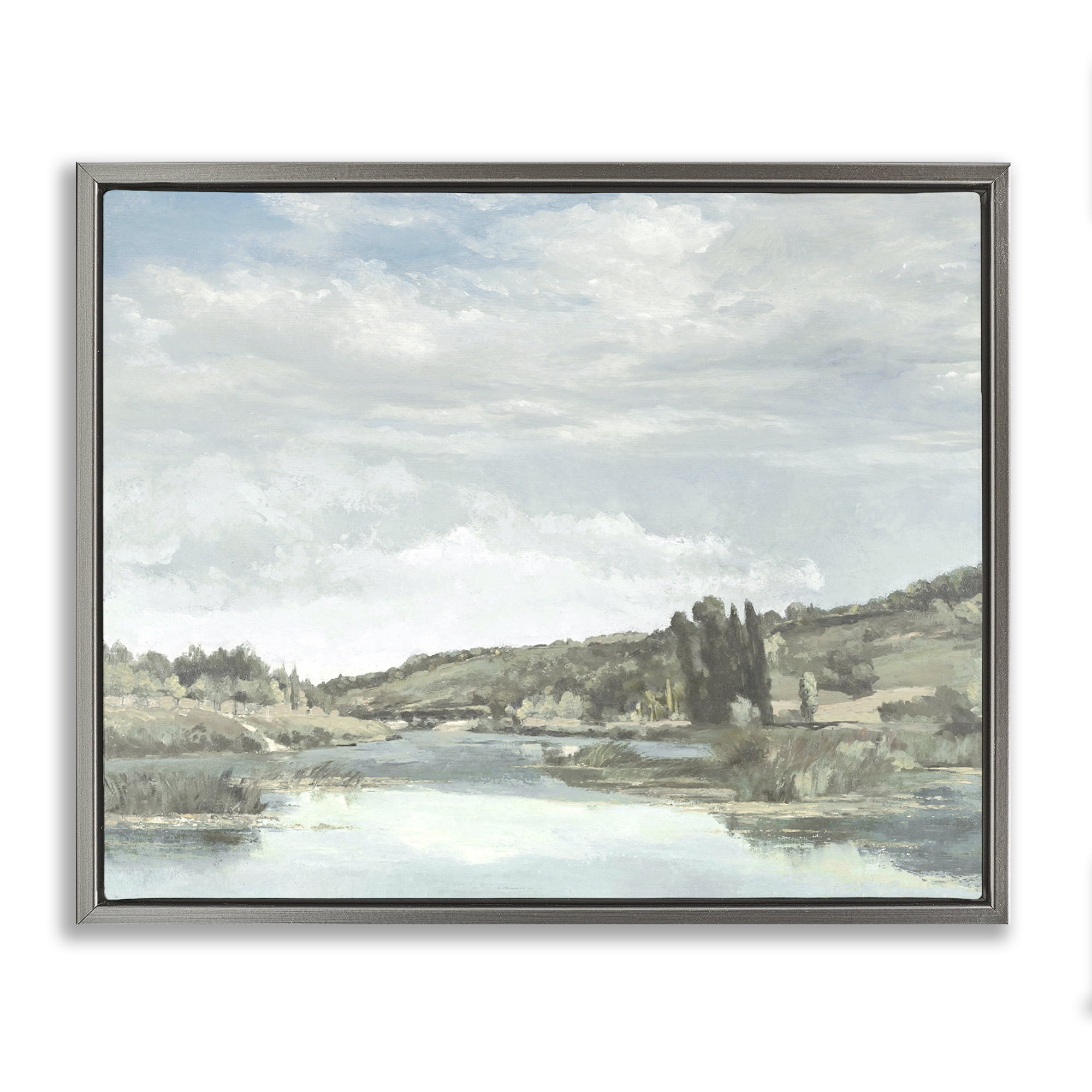 Stupell Industries On The Water Landscape Gray Framed Floater Canvas Wall Art, design by Christy McKee