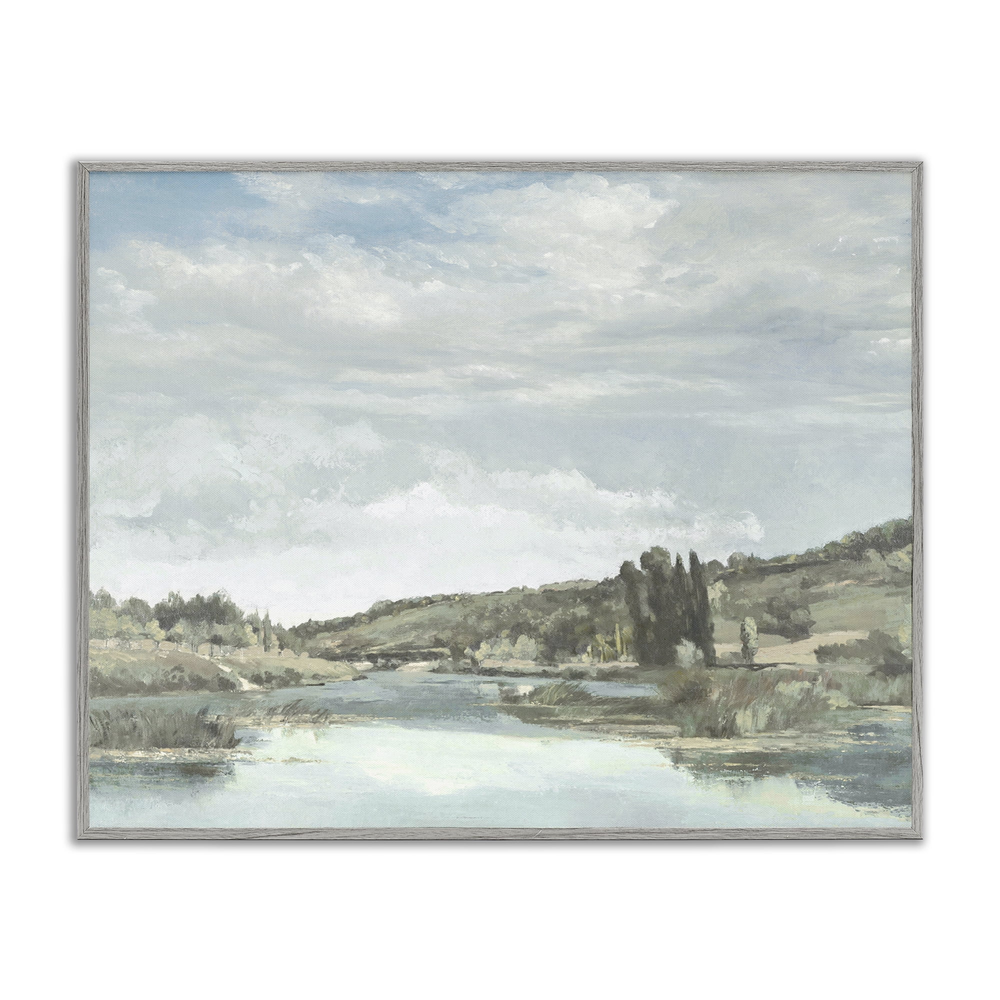 Stupell Industries On The Water Landscape Gray Framed Giclee Art, design by Christy McKee
