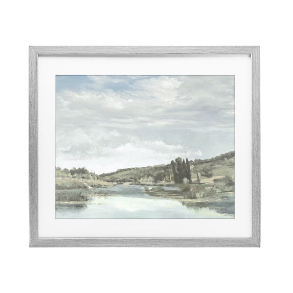Stupell Industries Traditional On The Water Landscape Gray Framed Print Under Glass, 21 x 17, by Christy McKee
