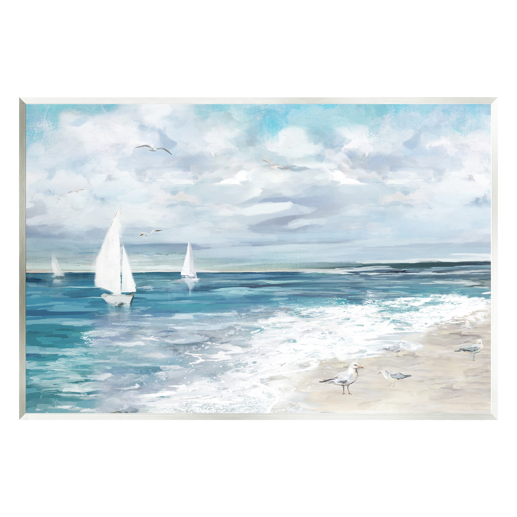 Stupell Industries On The Water Landscape Nature Painting Unframed Art Print Wall Art, 15 x 10