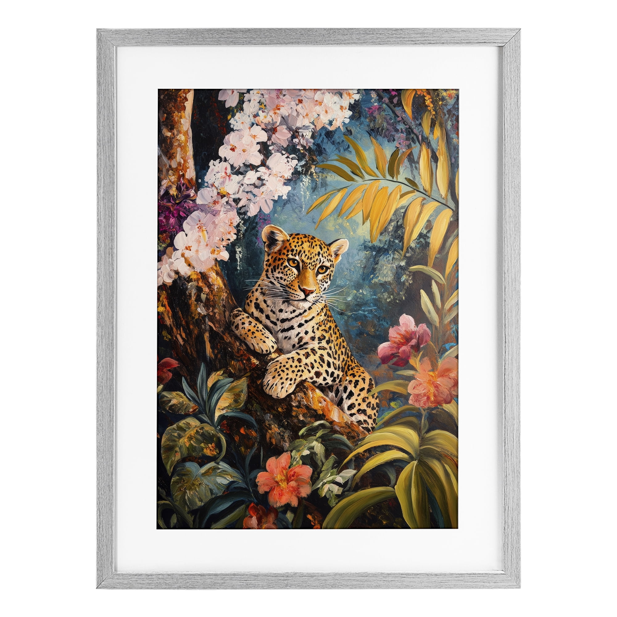 Stupell Industries On The Wild Side Botanicals Gray Framed Print Under Glass, design by Petal Prints Design