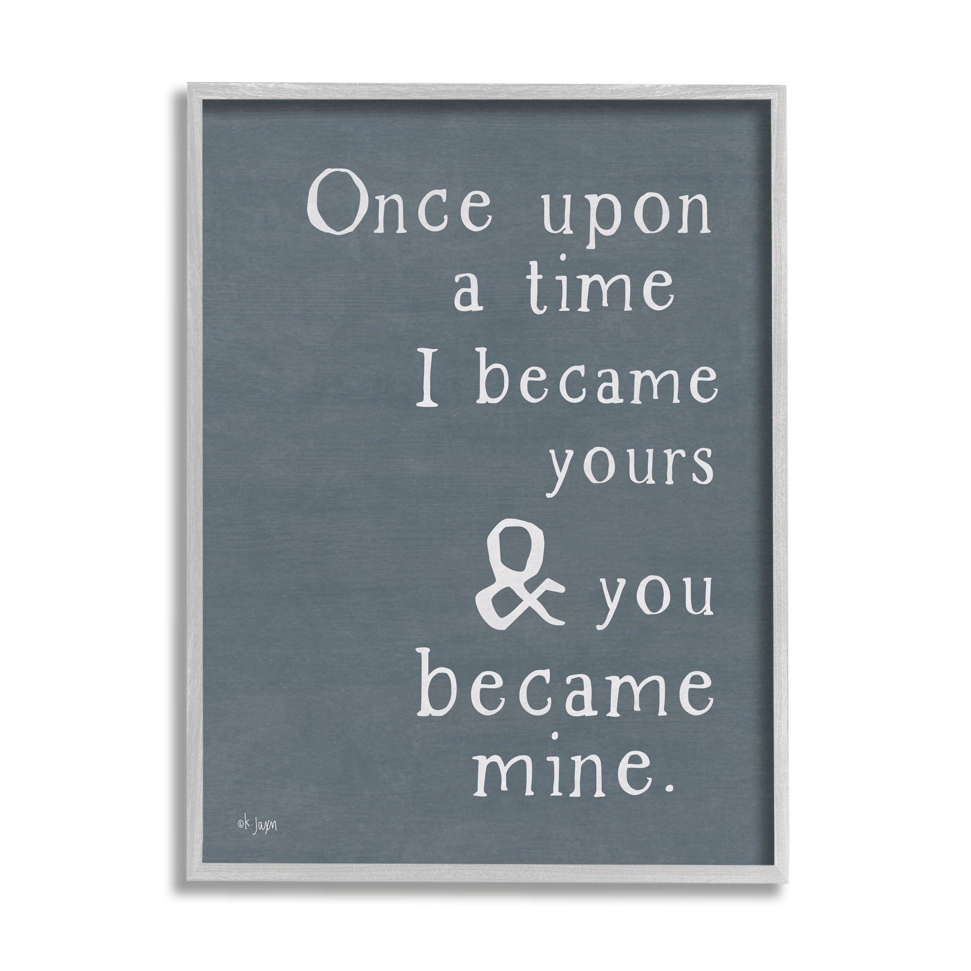 Stupell Industries Once Upon A Time Romantic Couple Loving Quote Graphic Art Gray Framed Art Print Wall Art, Design by Jaxn Blvd.